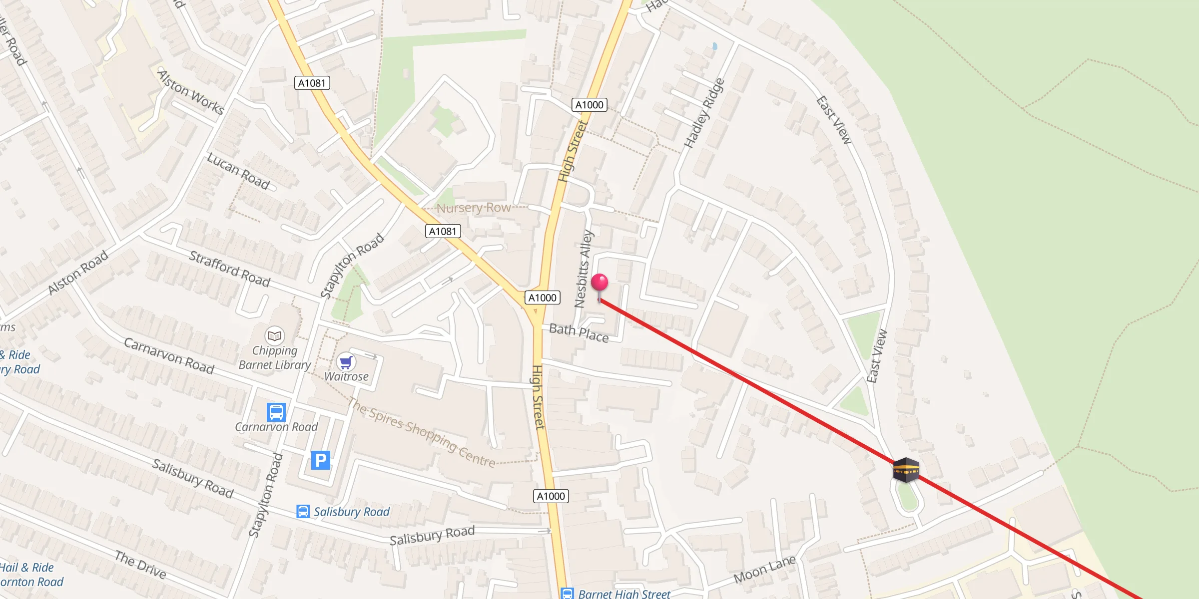 Carte de localisation : High Barnet Islamic Centre