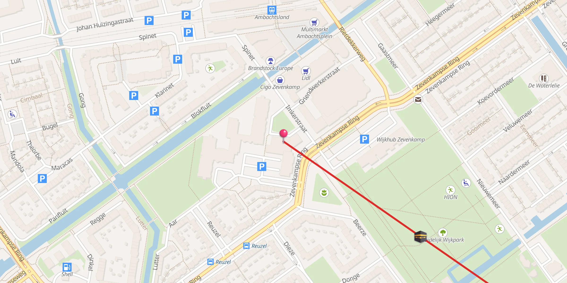 Carte de localisation : Moskee & Multicultureel centrum Zevenkamp