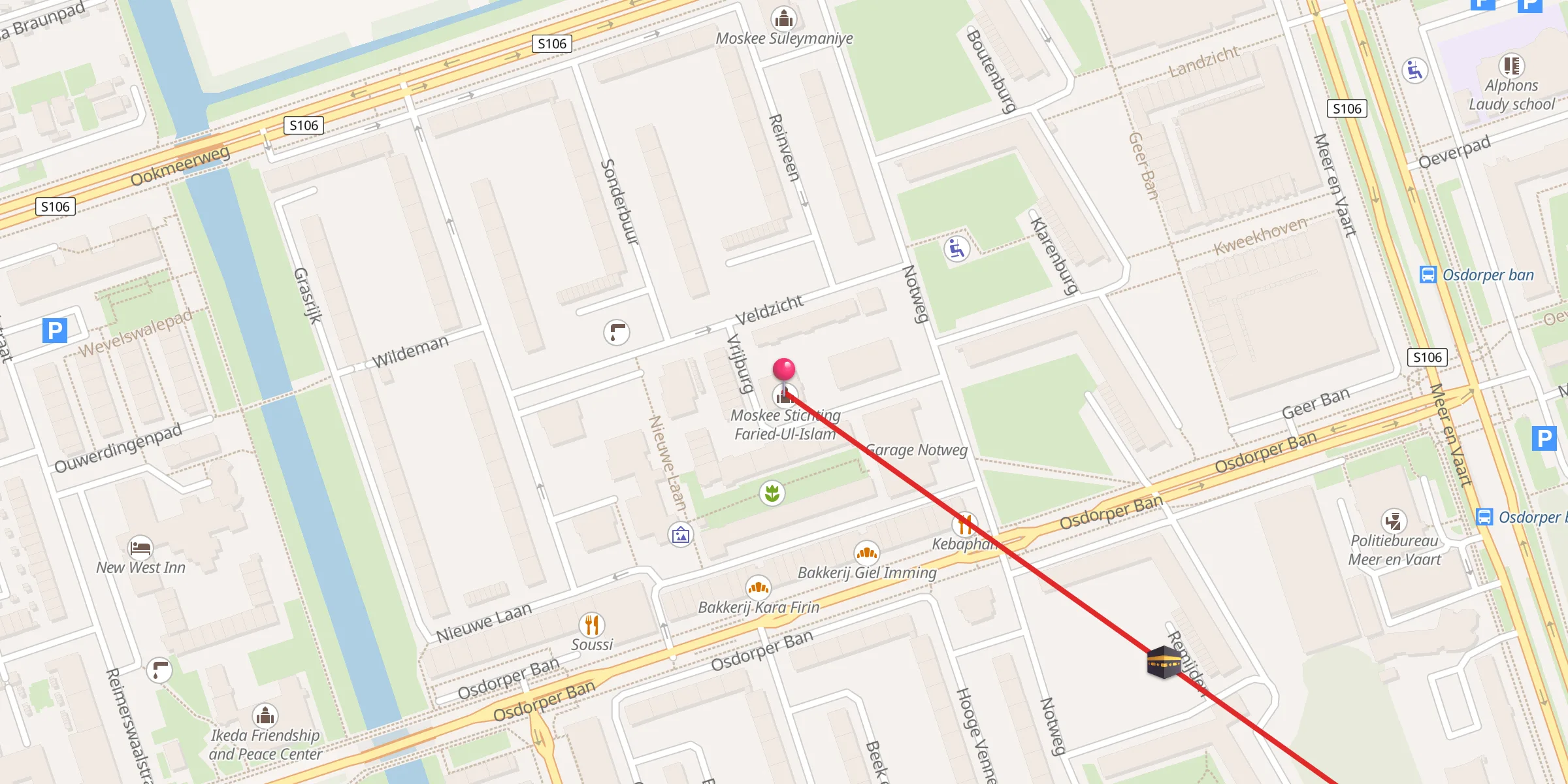Carte de localisation : Moskee Stichting Faried-Ul-Islam