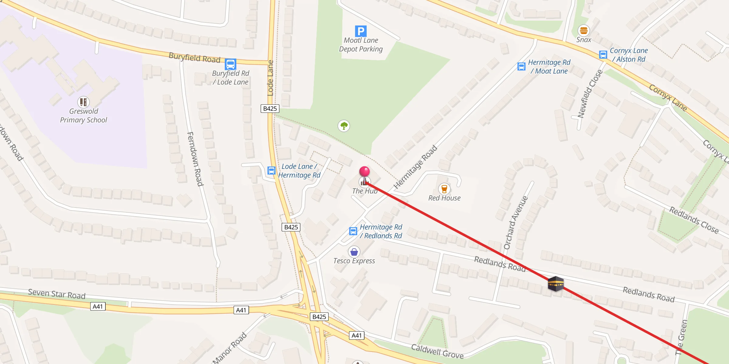 Carte de localisation : The Hub