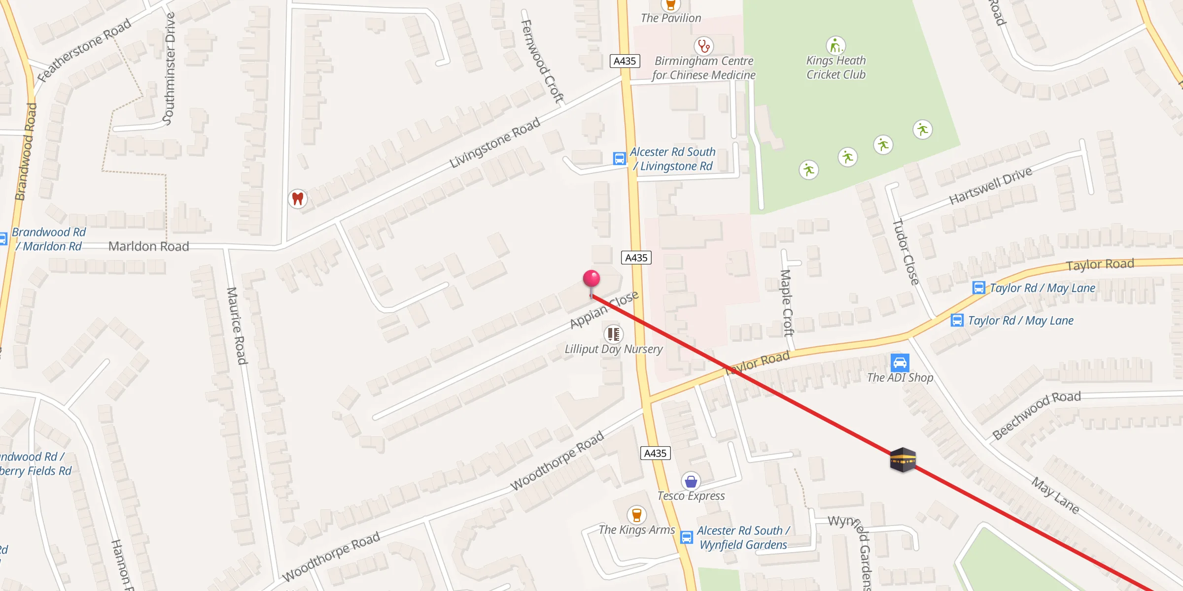 Carte de localisation : Green Oak Academy (Kings Heath)