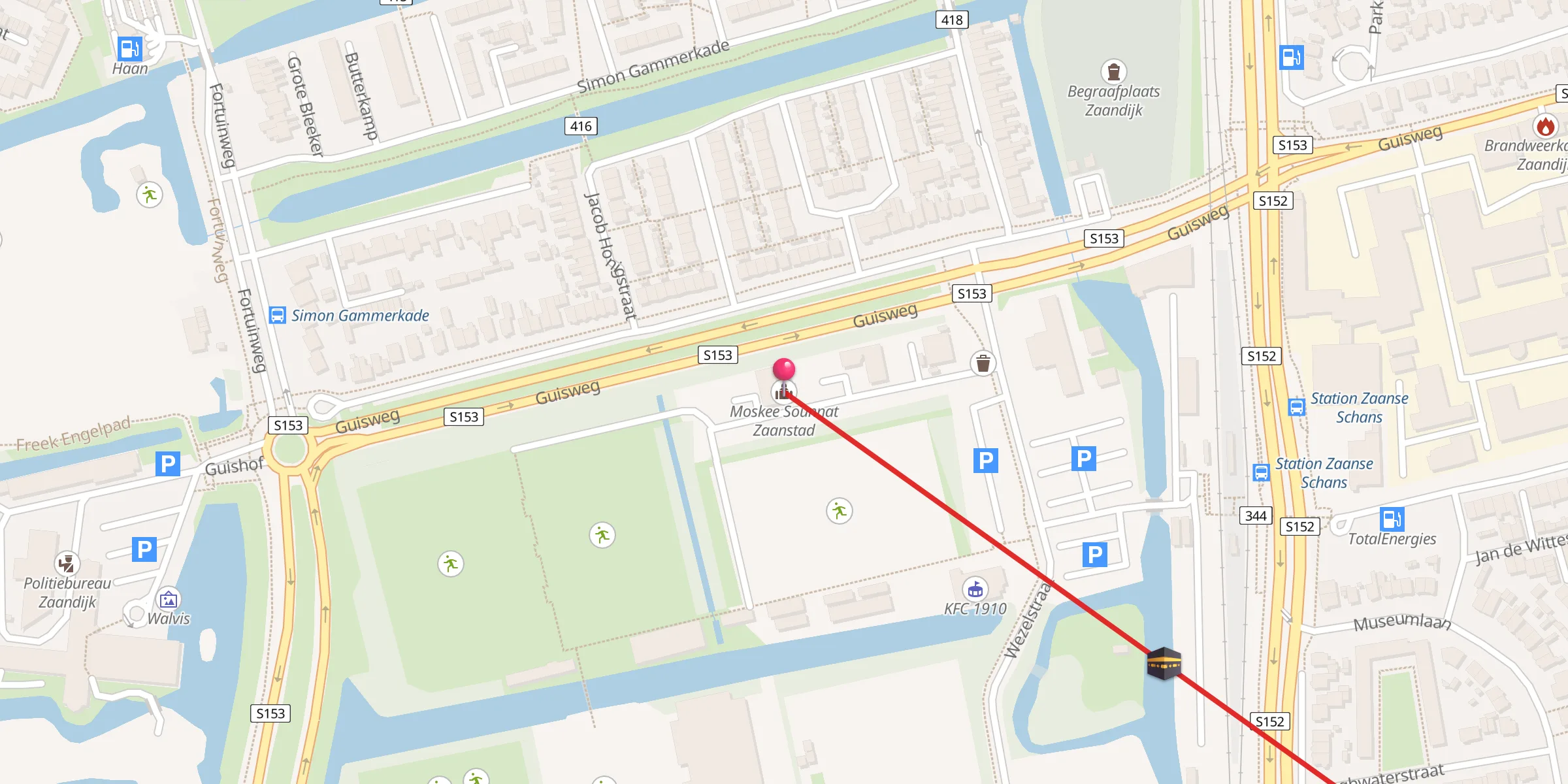 Carte de localisation : Moskee Sounnat Zaanstad