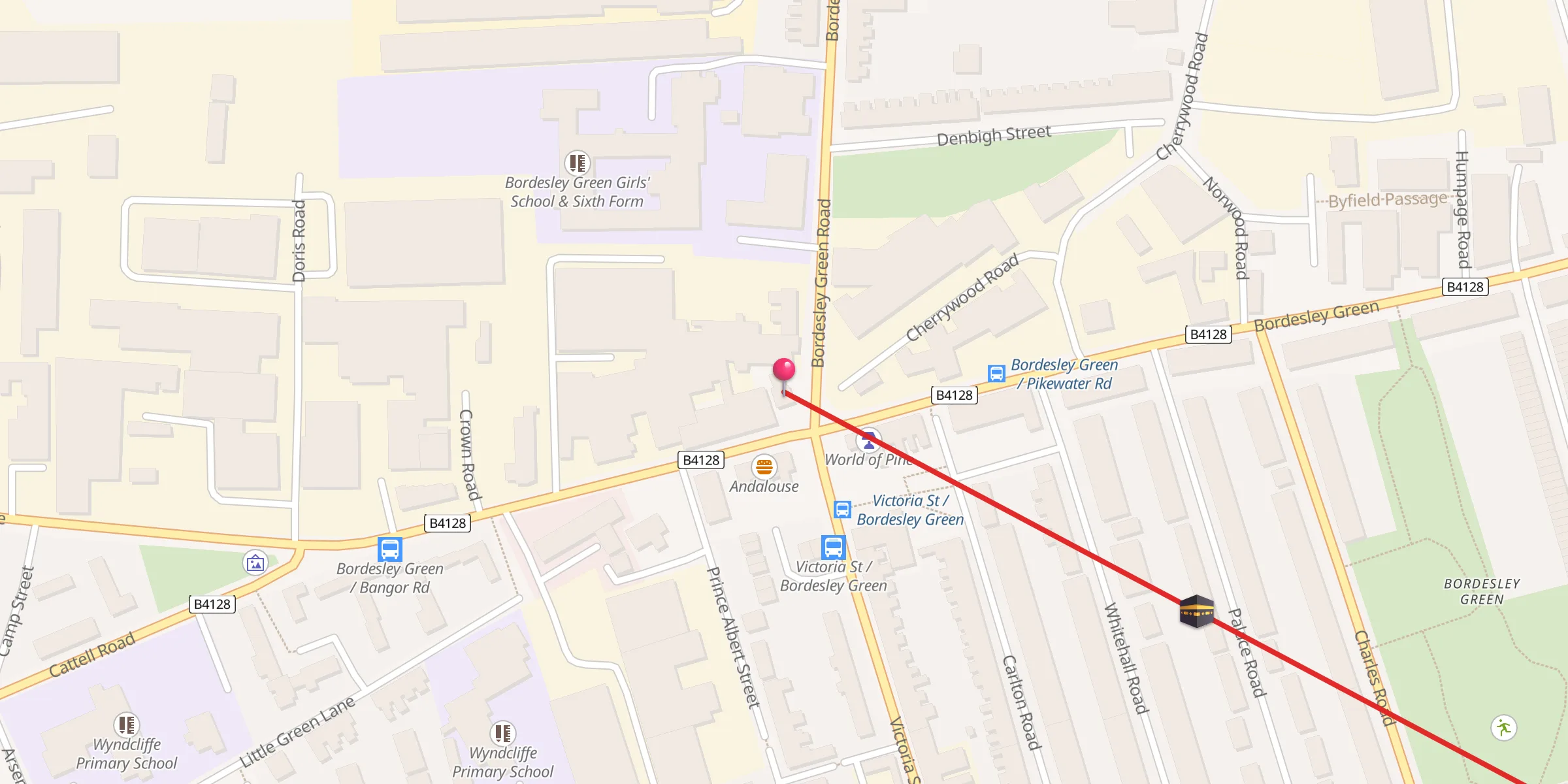 Carte de localisation : Bordesley Green Islamic Centre