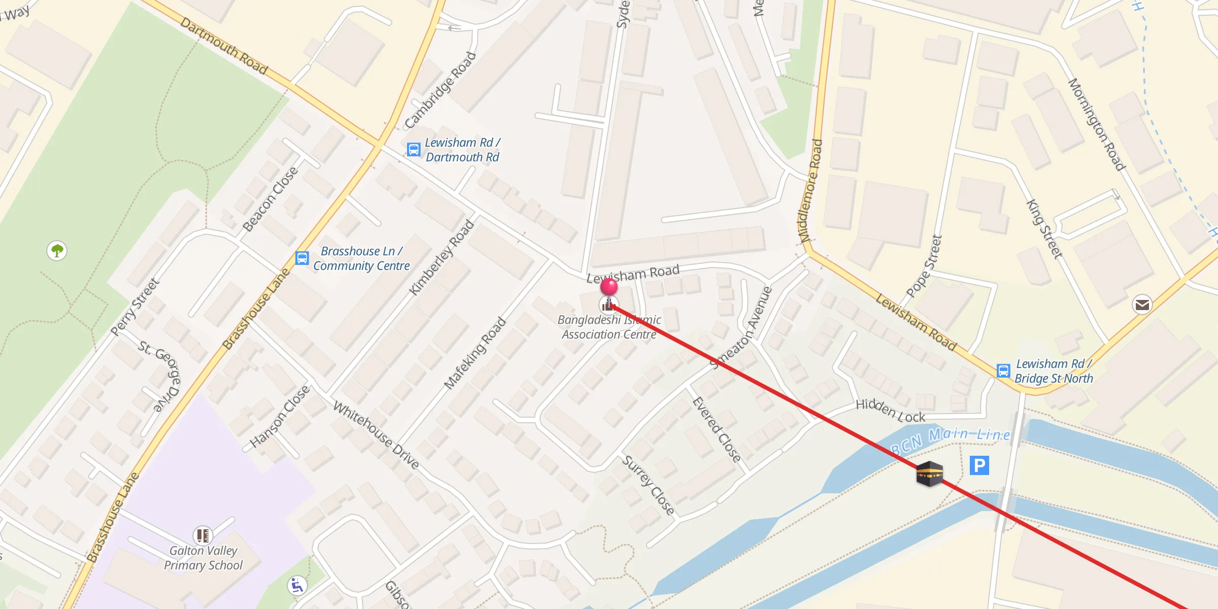 Carte de localisation : Bangladeshi Islamic Association Centre