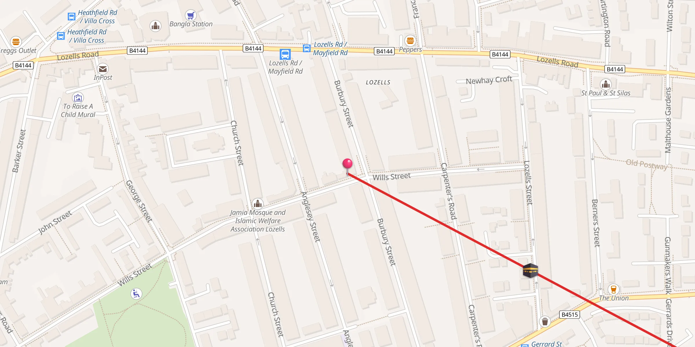 Carte de localisation : Bangladeshi Islamic Centre & Jami Mosque