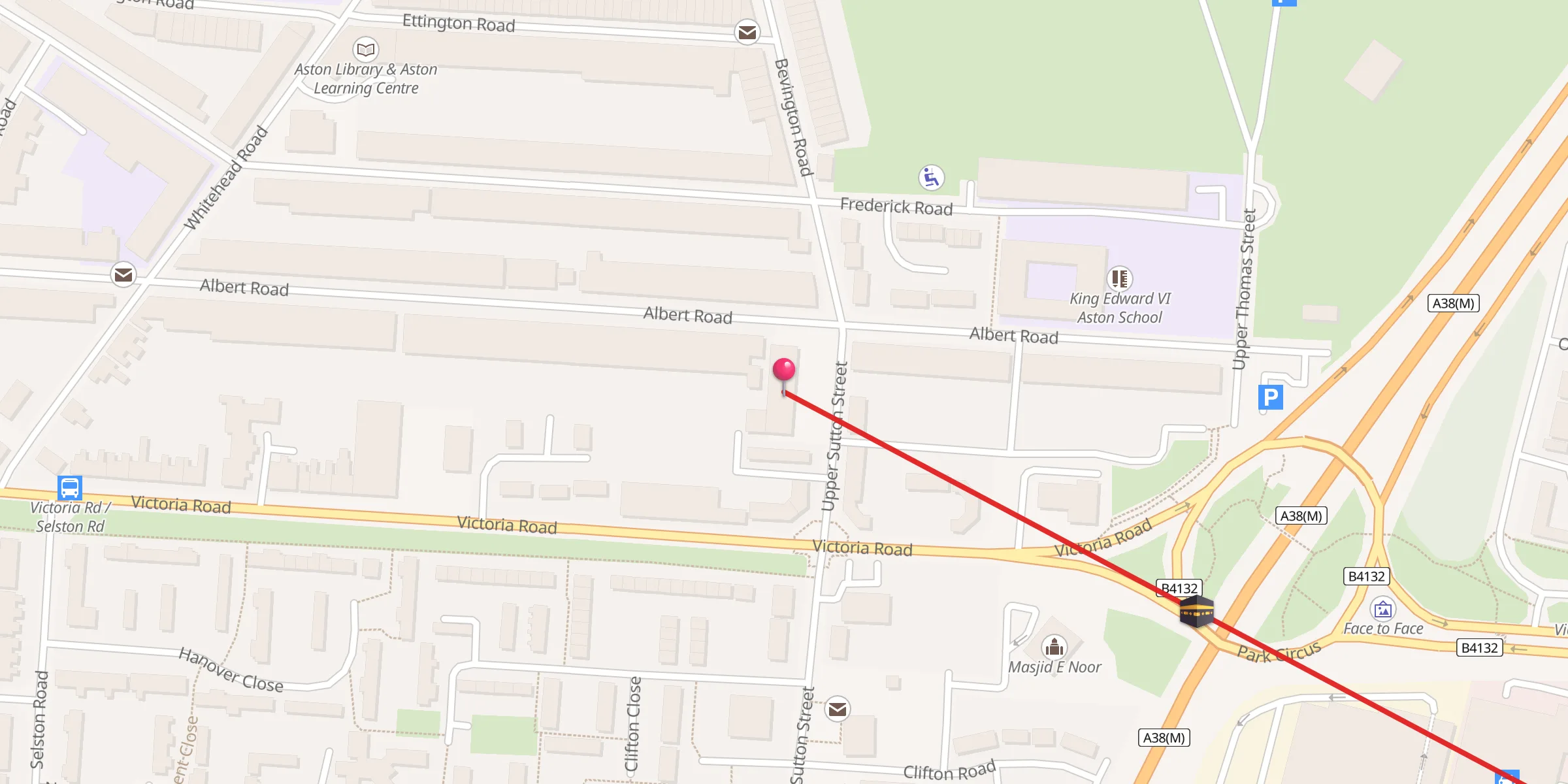 Carte de localisation : Aston Mosque & Community Centre