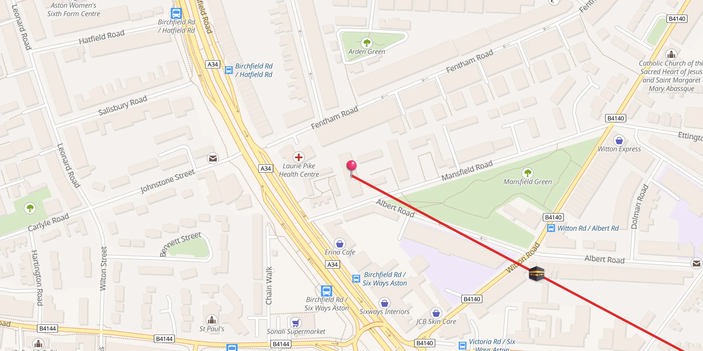 Carte de localisation : Aston Masjid