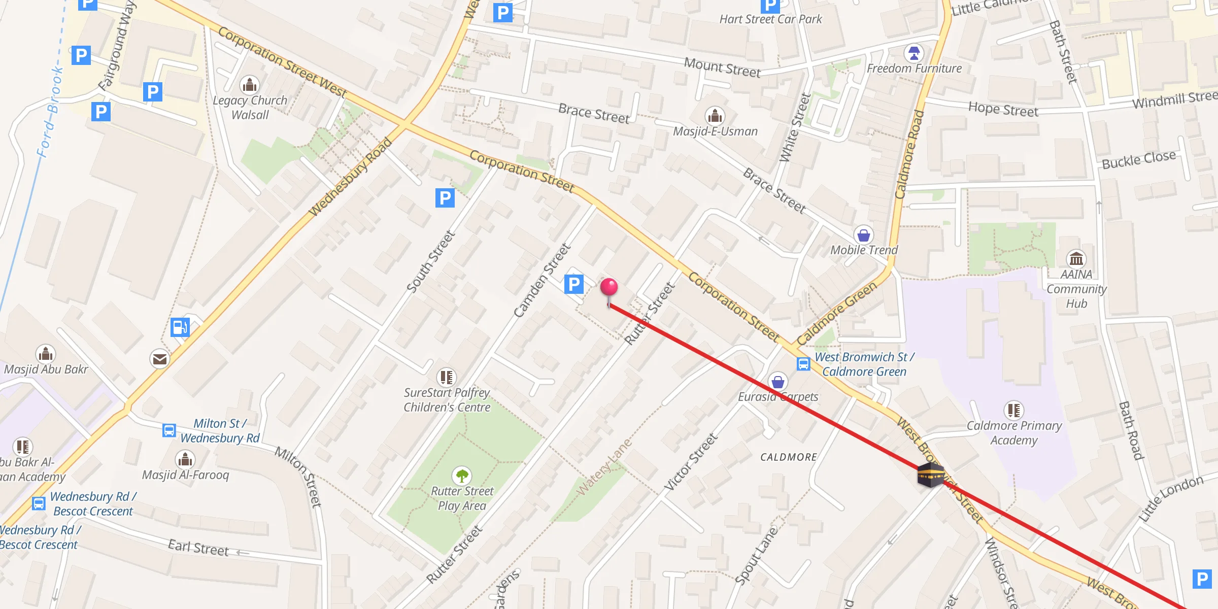 Carte de localisation : Aisha Mosque & Islamic Centre