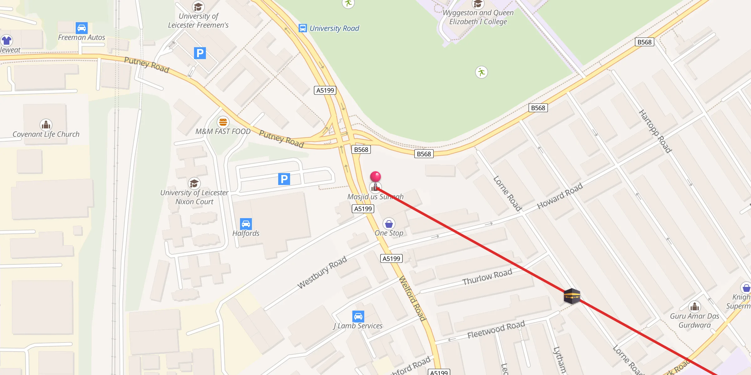 Carte de localisation : Masjid us Sunnah