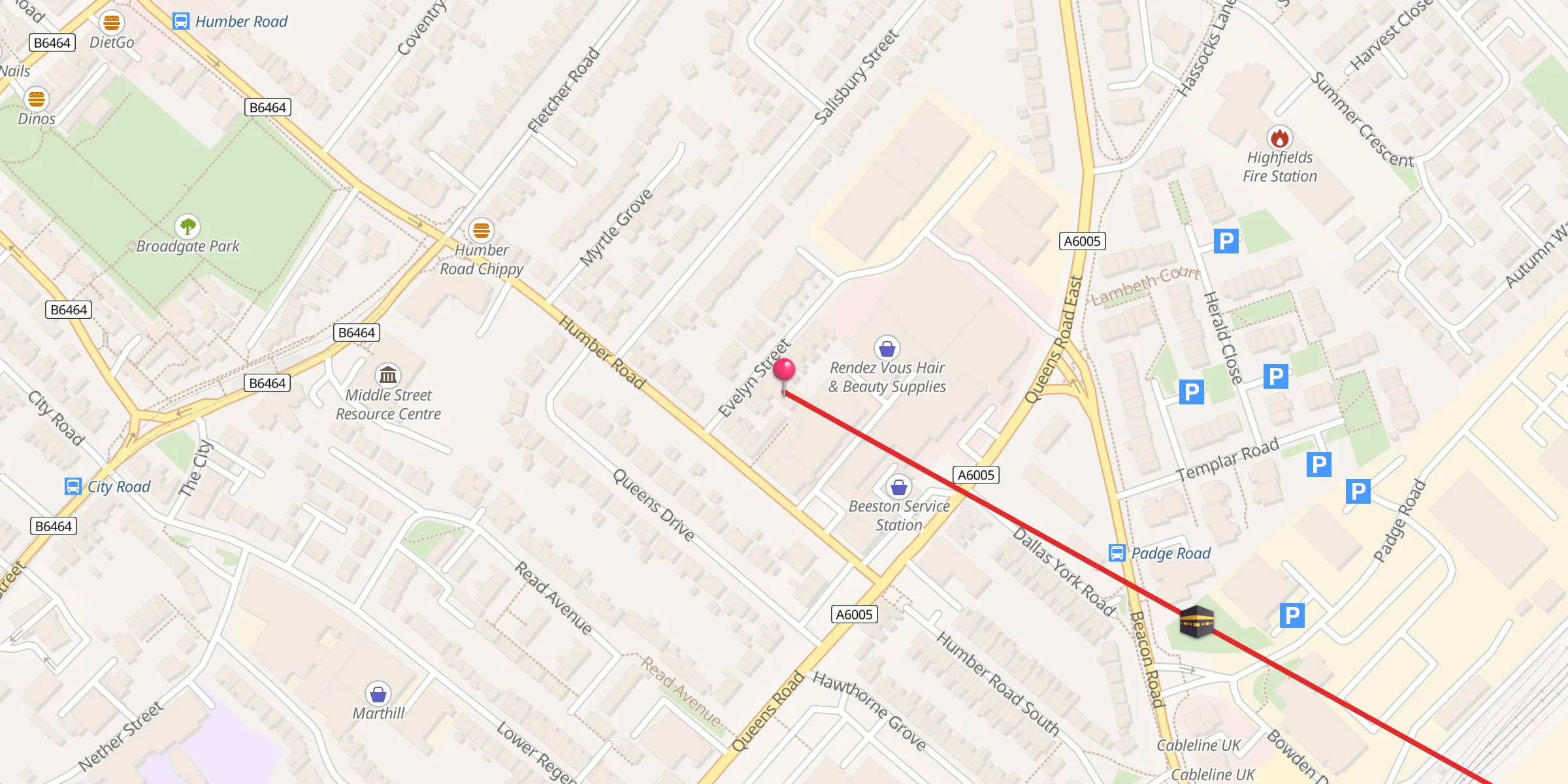 Carte de localisation : Beeston Muslim Centre