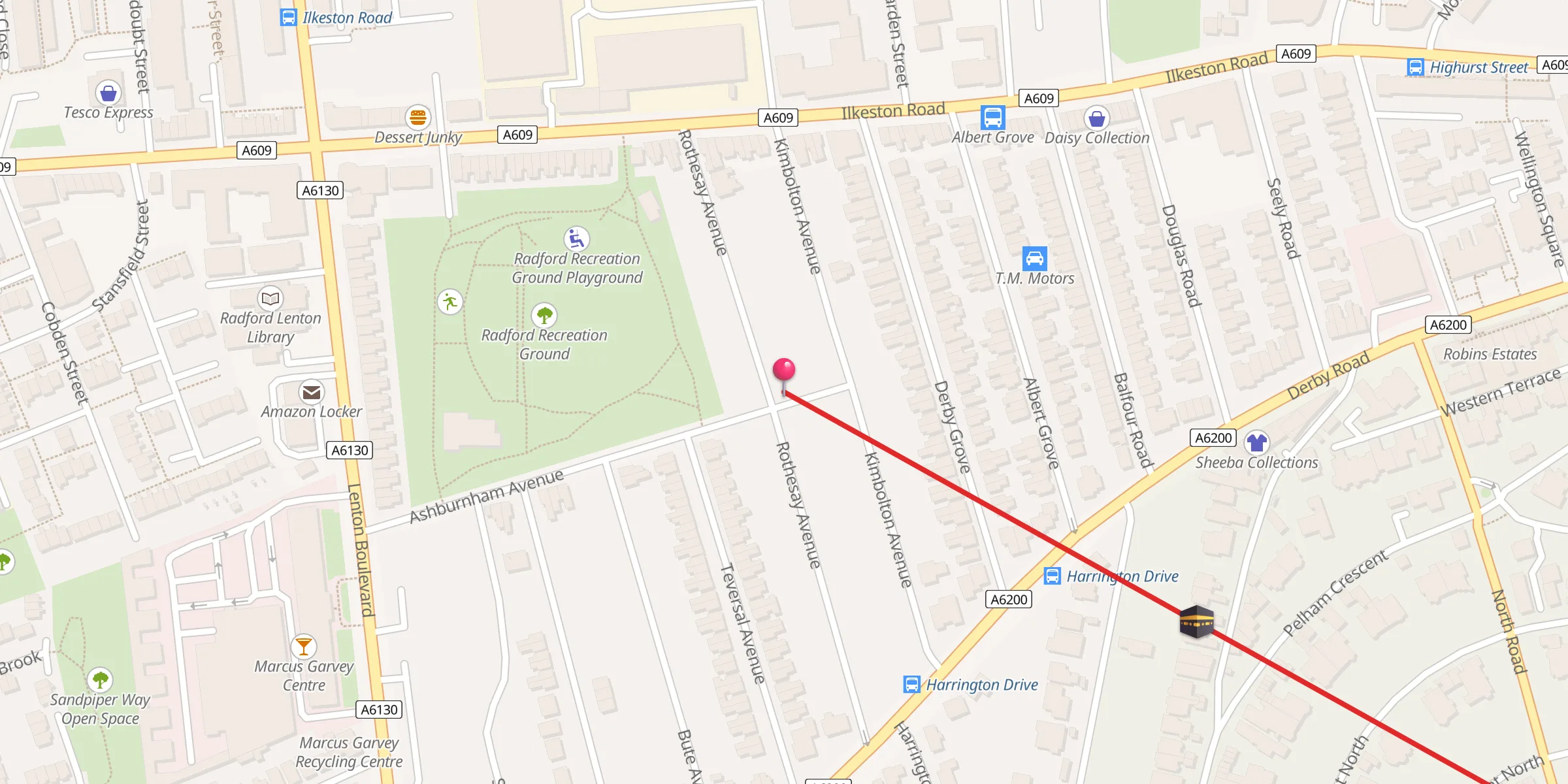 Carte de localisation : Lenton Muslim Centre