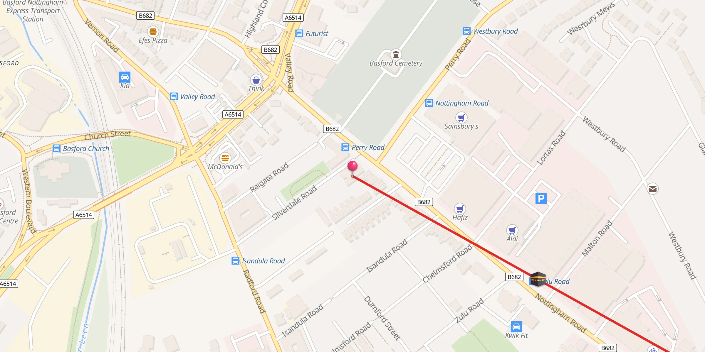 Carte de localisation : Basford Culture Centre