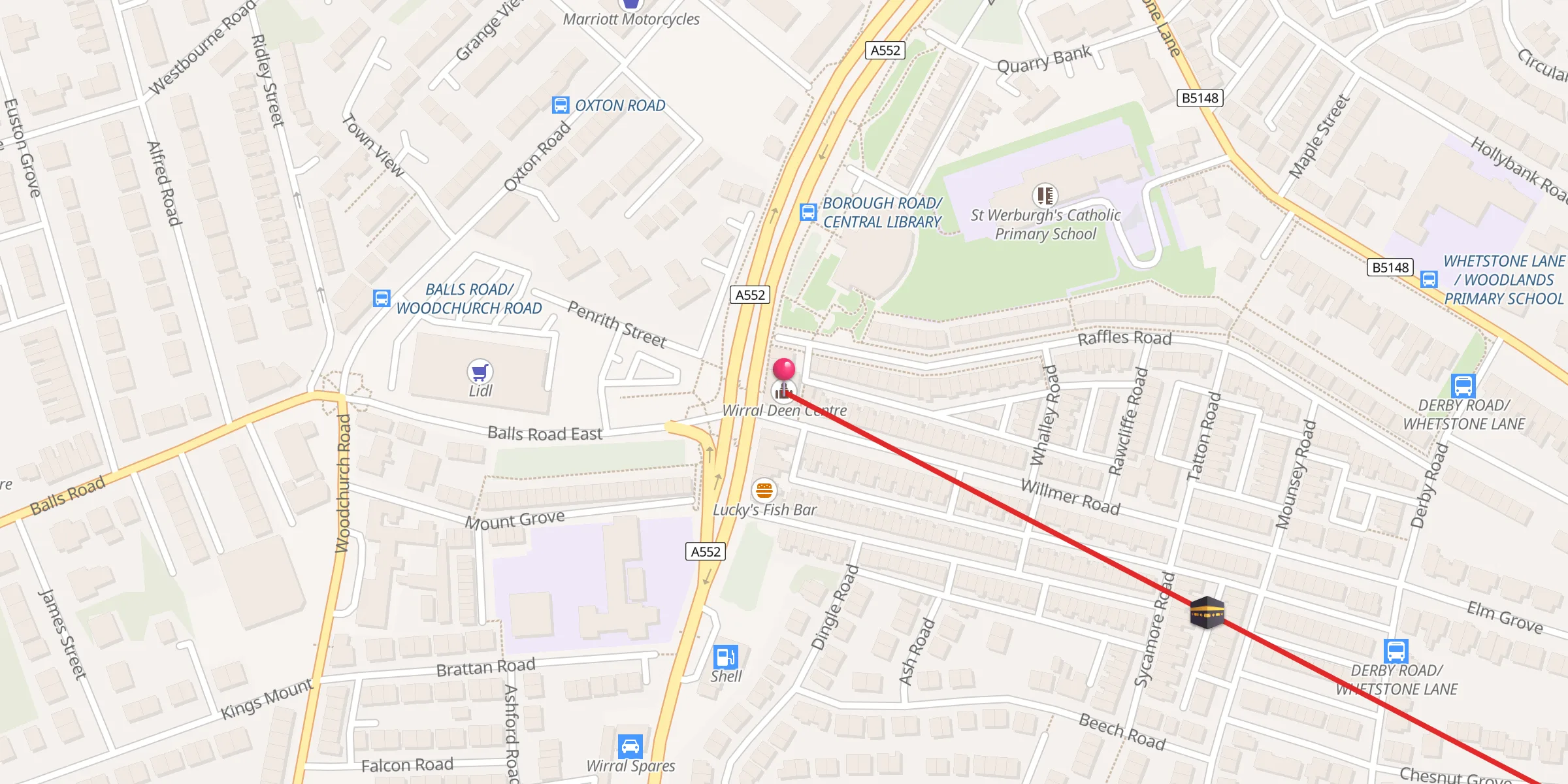 Carte de localisation : Wirral Deen Centre