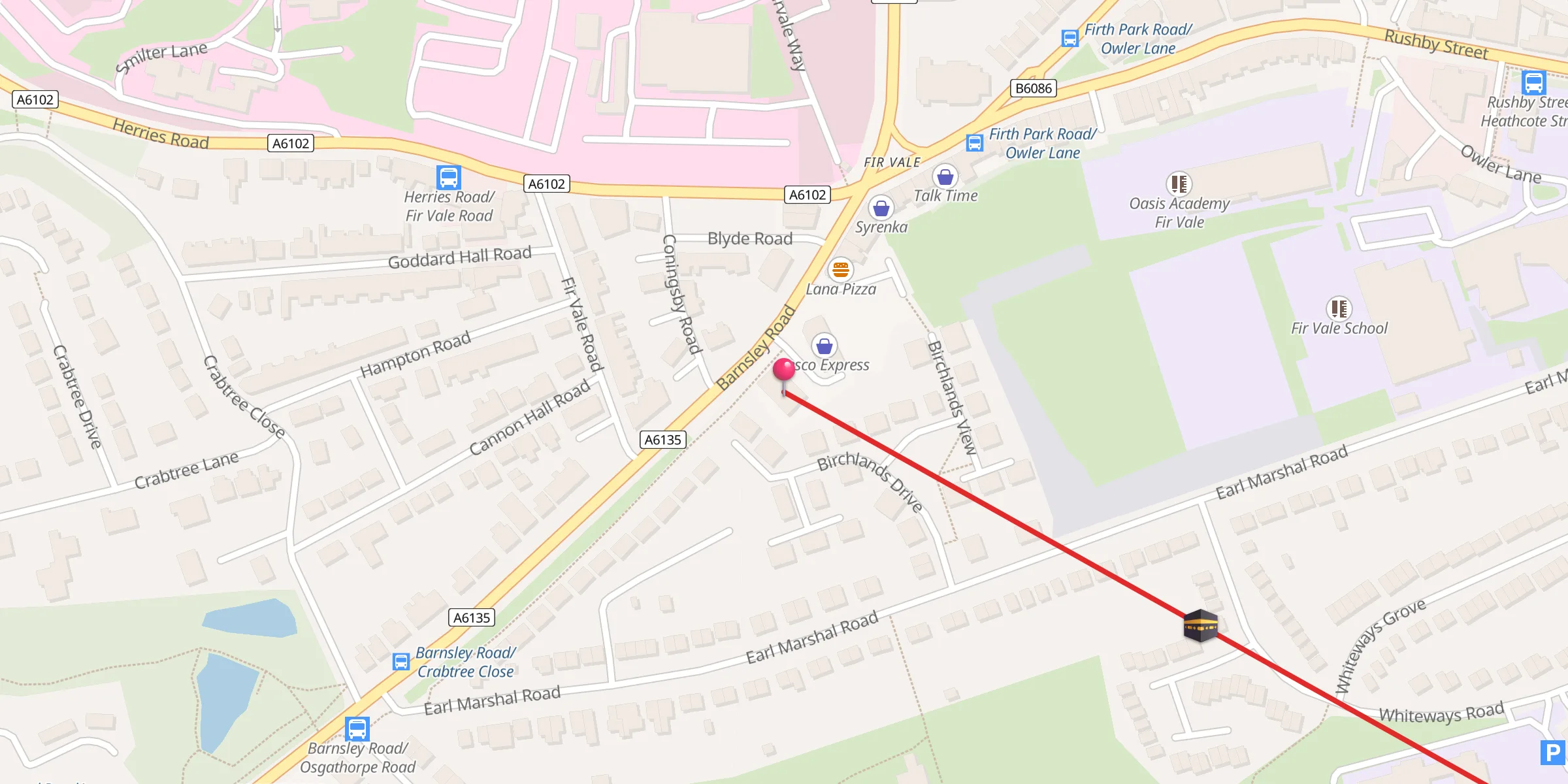 Carte de localisation : Jamia Dar Ul Uloom Qadiria Jillania Centre