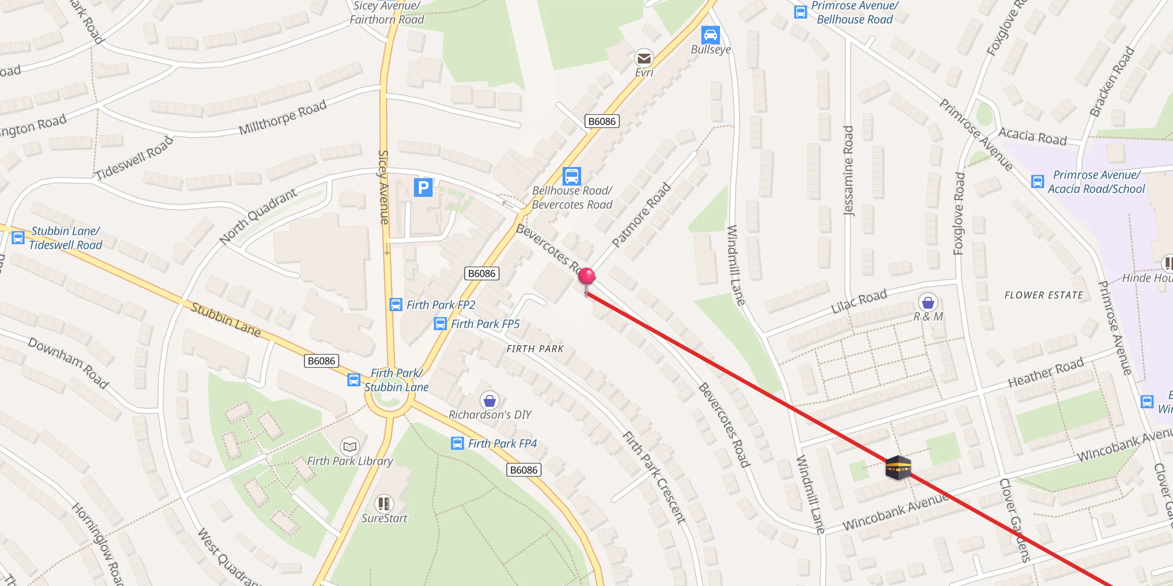 Carte de localisation : Firth Park Mosque