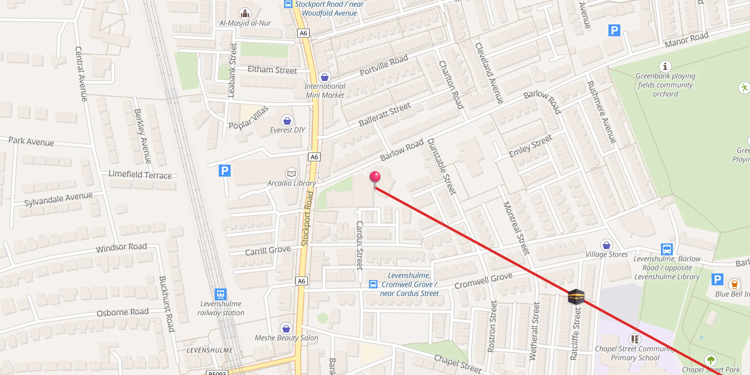Carte de localisation : Madina Masjid & Community Centre