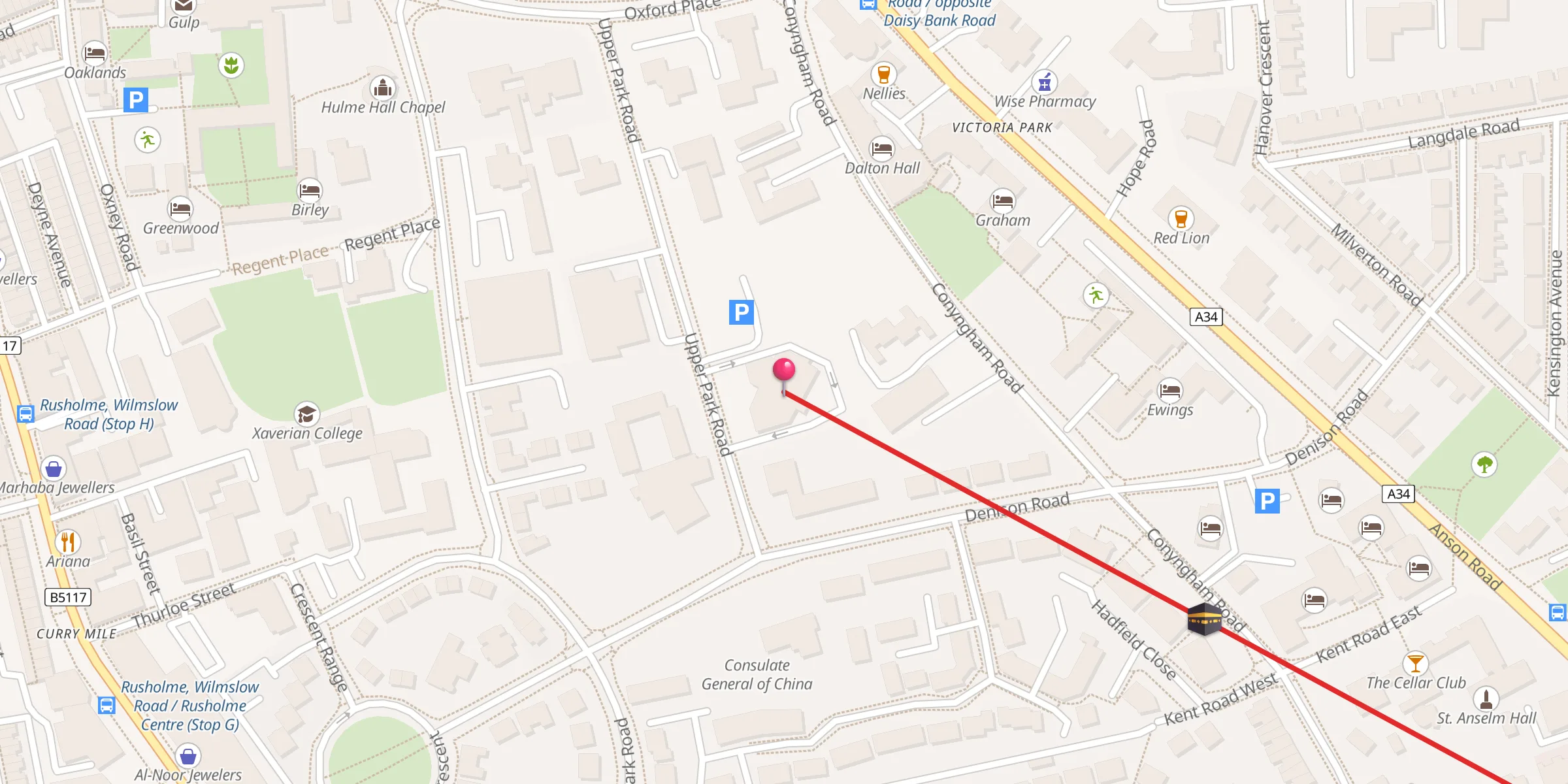 Carte de localisation : Manchester Central Mosque & Islamic Cultural Centre
