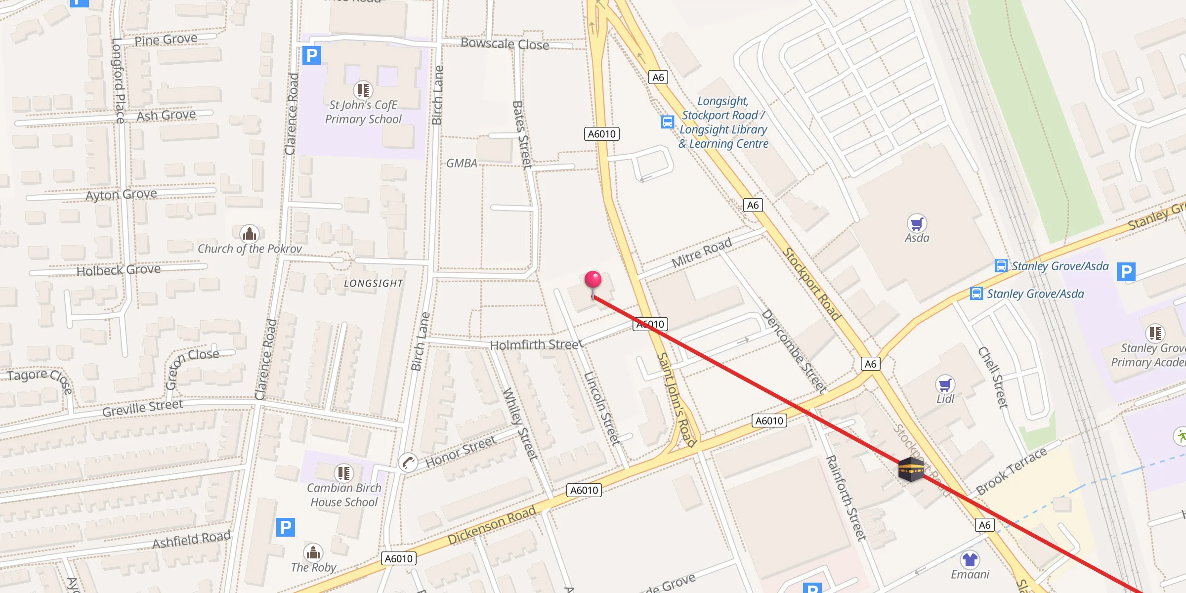 Carte de localisation : Qadria Jilania Islamic (S+E) Centre