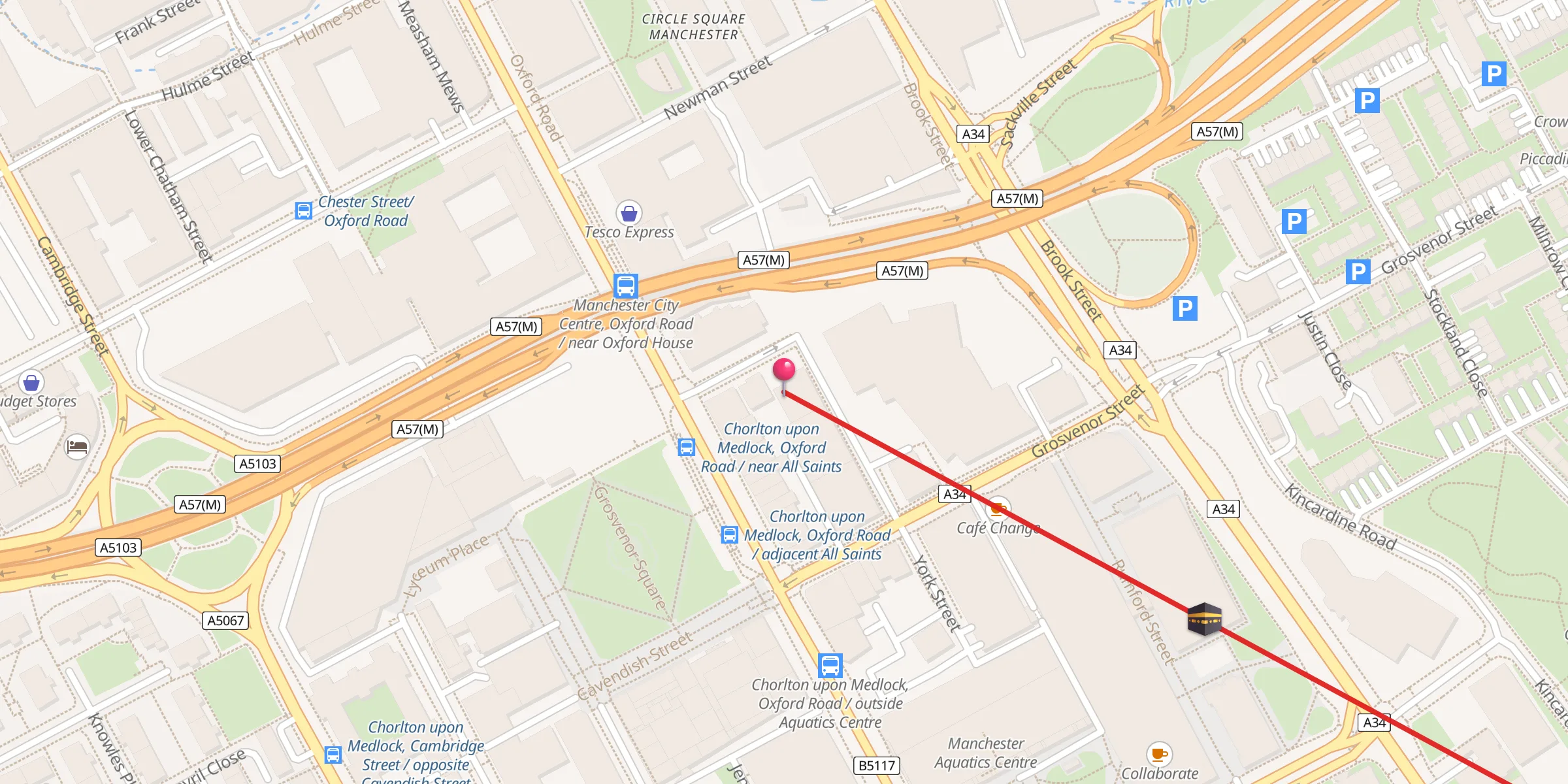 Carte de localisation : Manchester Islamic Centre