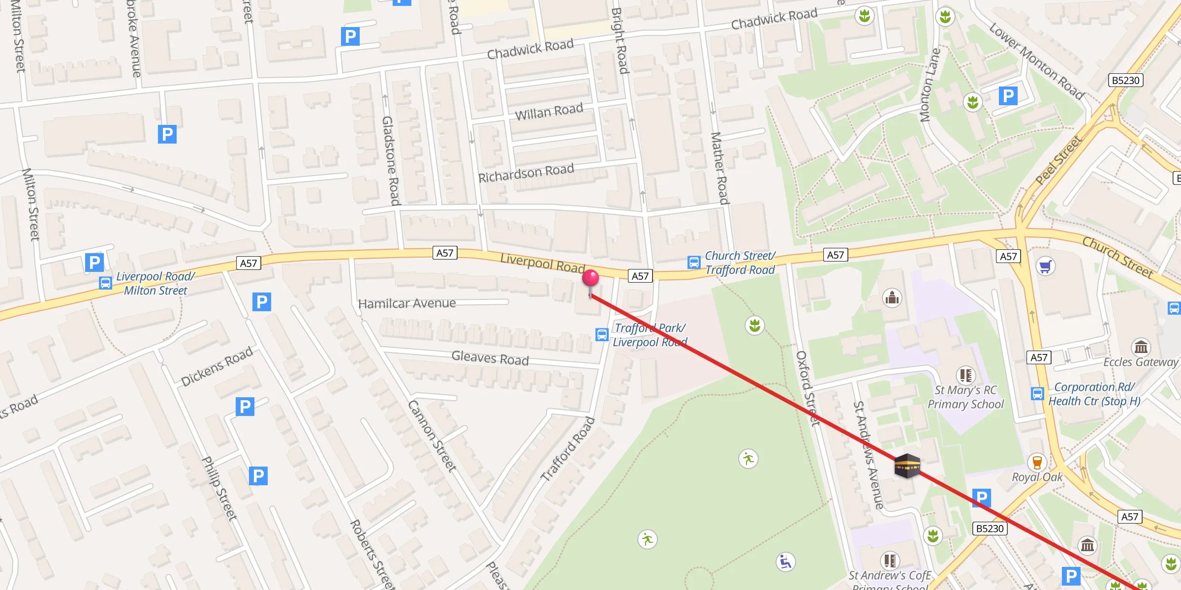 Carte de localisation : The Eccles and Salford Islamic Society