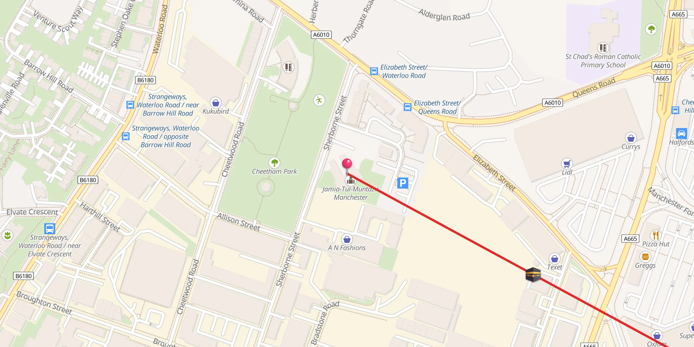 Carte de localisation : Jamia-Tul-Muntazir Manchester