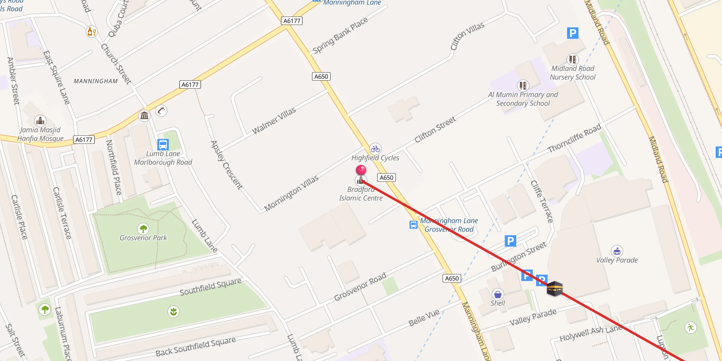 Carte de localisation : Bradford Islamic Centre