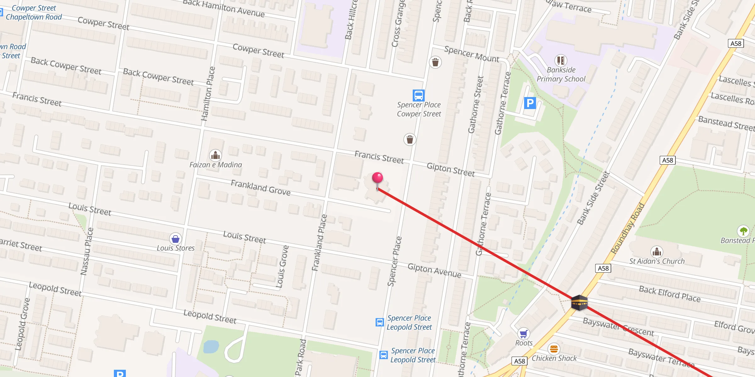 Carte de localisation : Leeds Islamic Centre