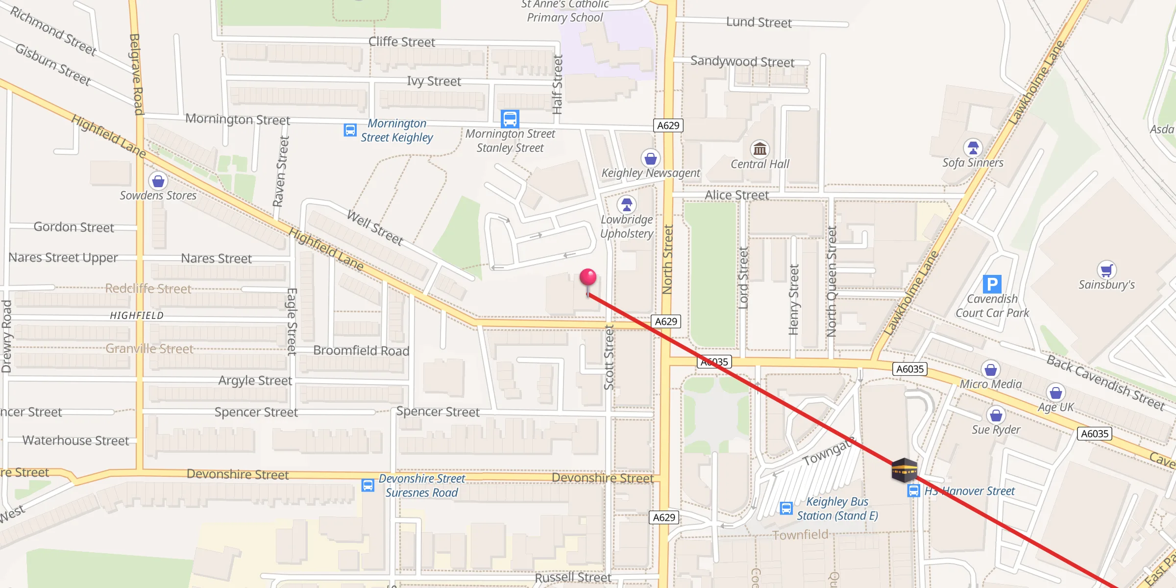 Carte de localisation : Central Jamia Mosque & Madrisa (Highfield Branch)