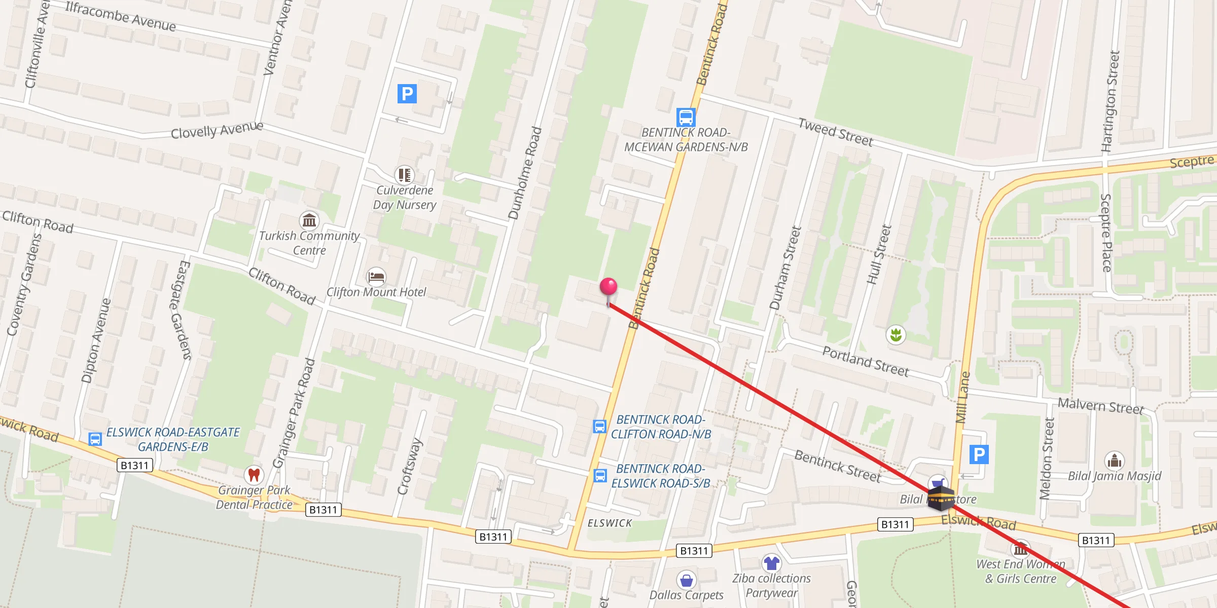 Carte de localisation : Newcastle Tawheed Islamic Centre
