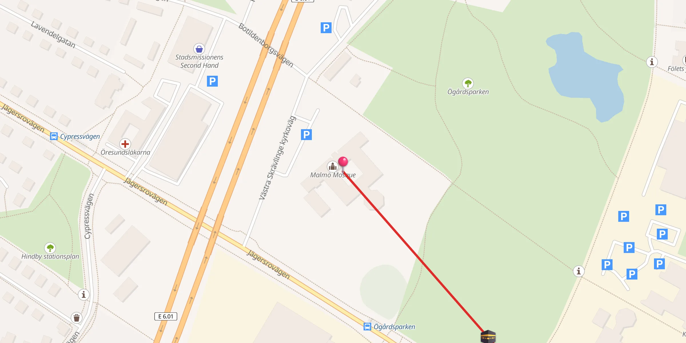 Carte de localisation : Malmö Islamic Center