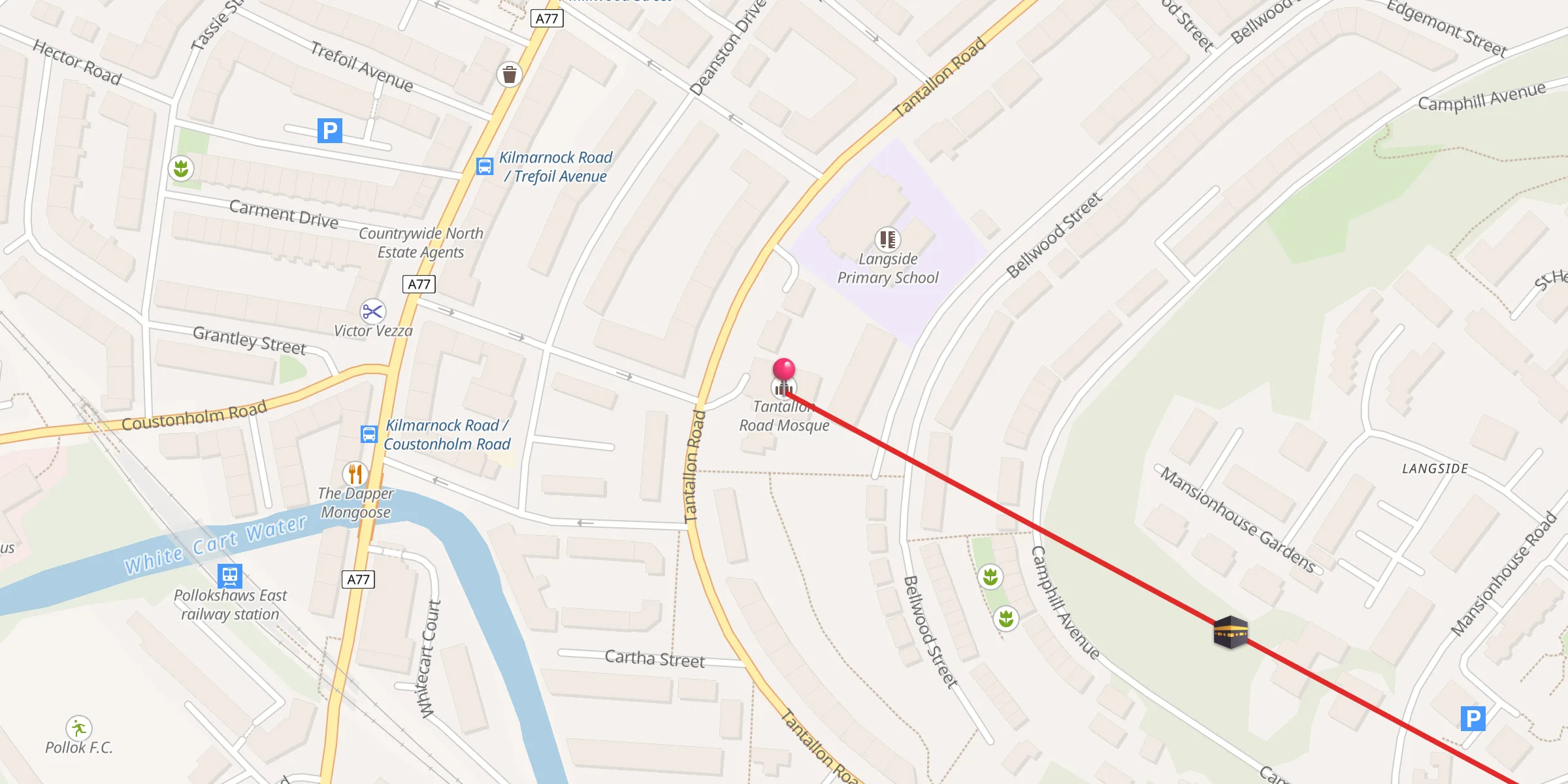 Carte de localisation : Tantallon Road Mosque