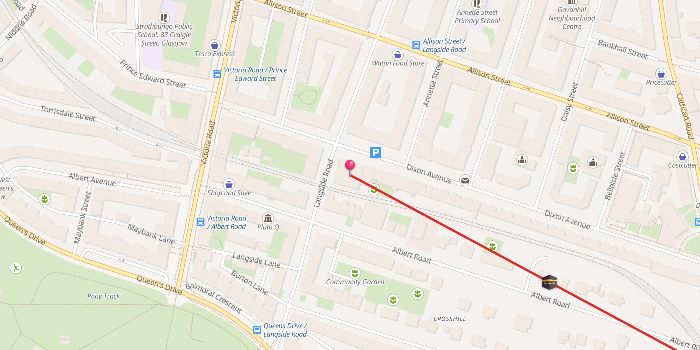 Carte de localisation : AFECC Glasgow