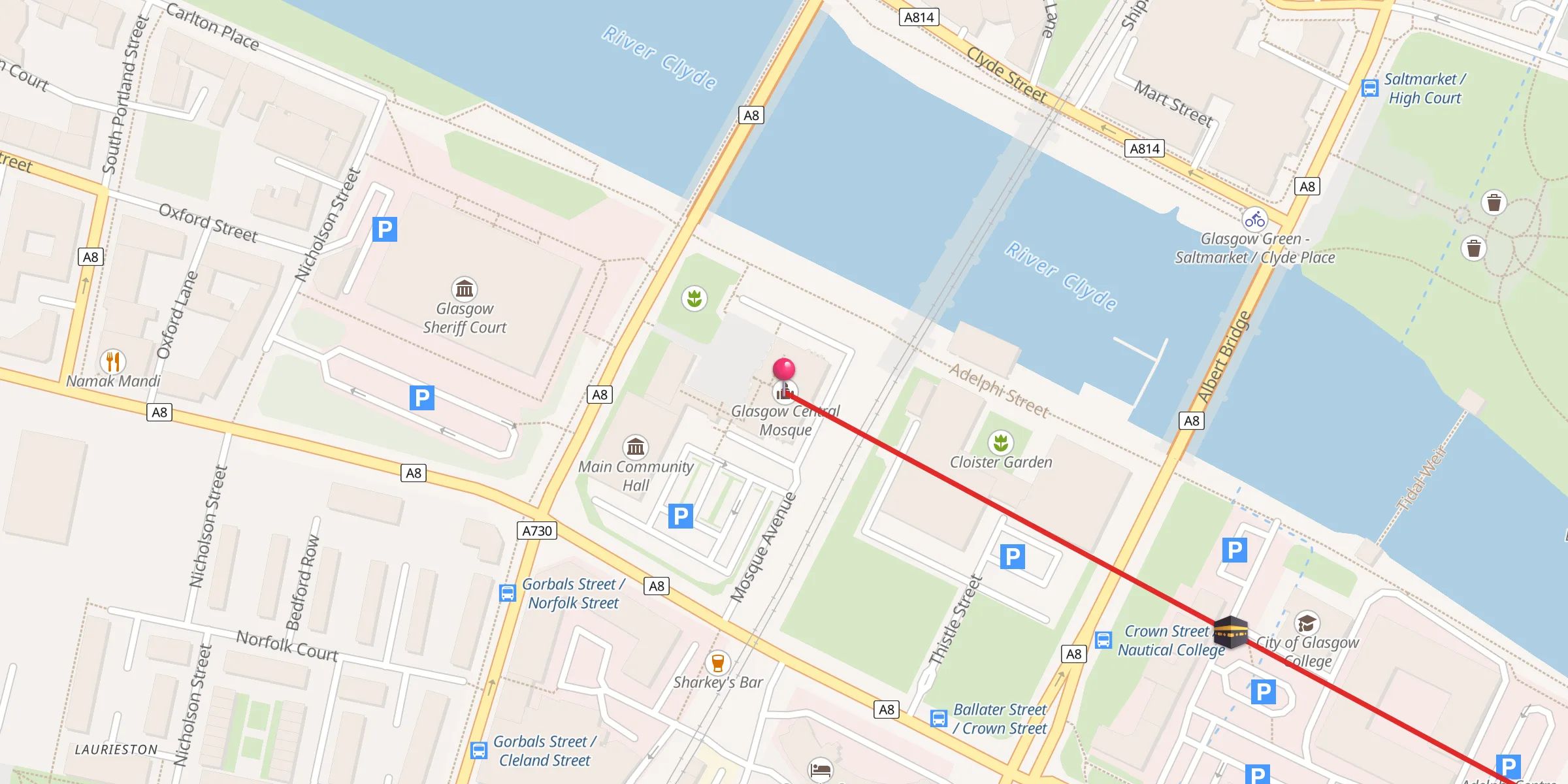 Carte de localisation : Glasgow Central Mosque