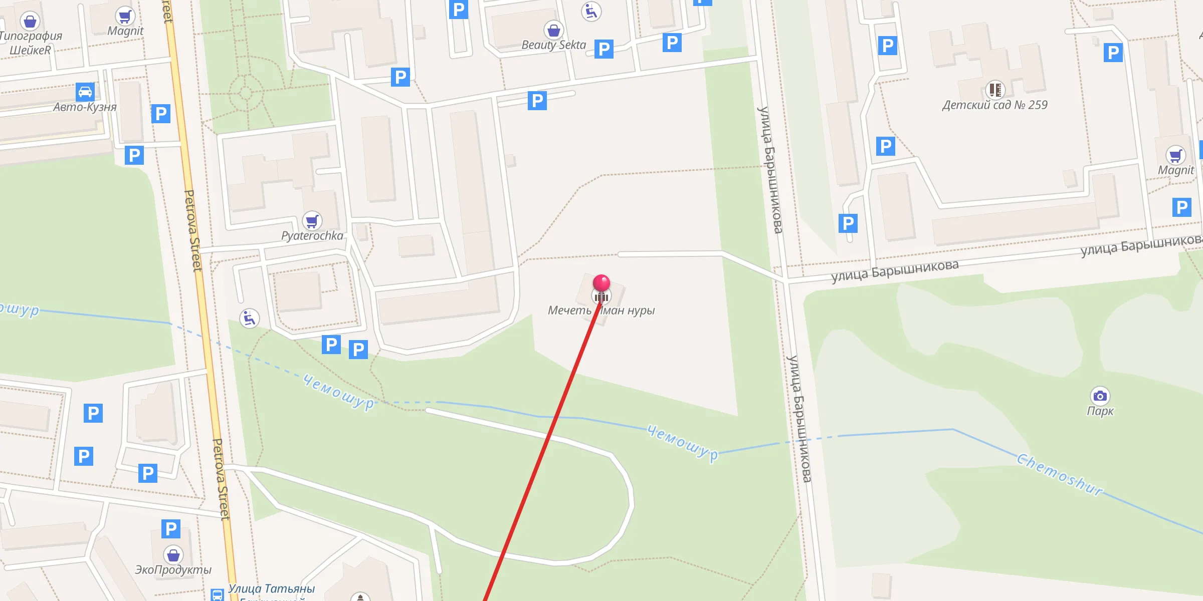 Carte de localisation : Мечеть Иман нуры