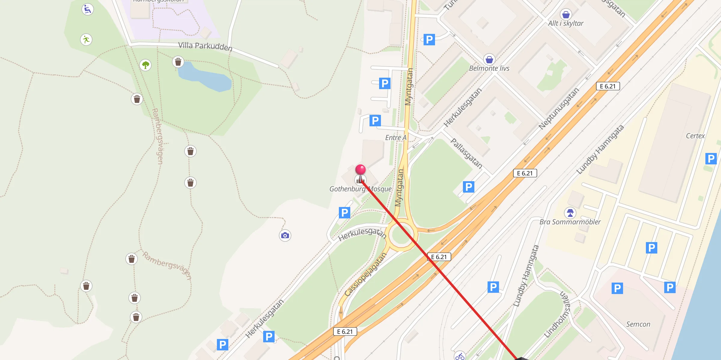 Carte de localisation : Göteborgs moské