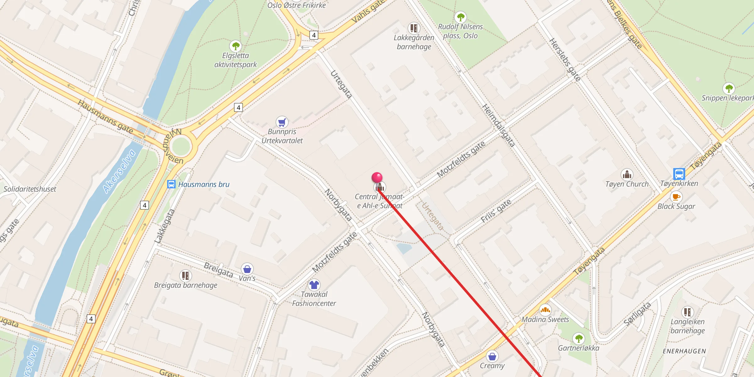 Carte de localisation : Central Jamaat-E Ahl-E sunnat Norway
