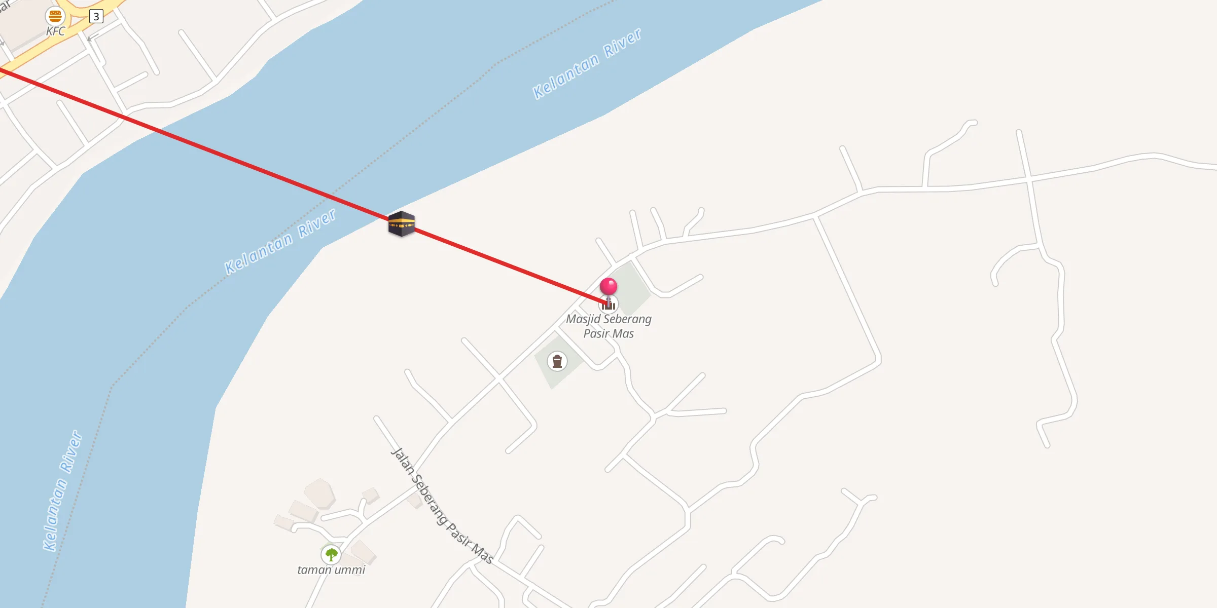 Carte de localisation : Masjid Seberang Pasir Mas