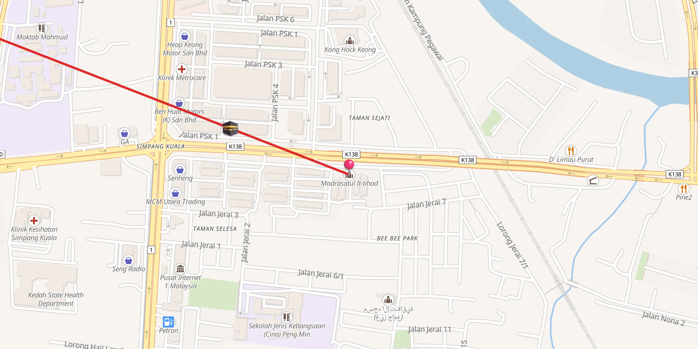 Carte de localisation : Madrasatul It-tihad