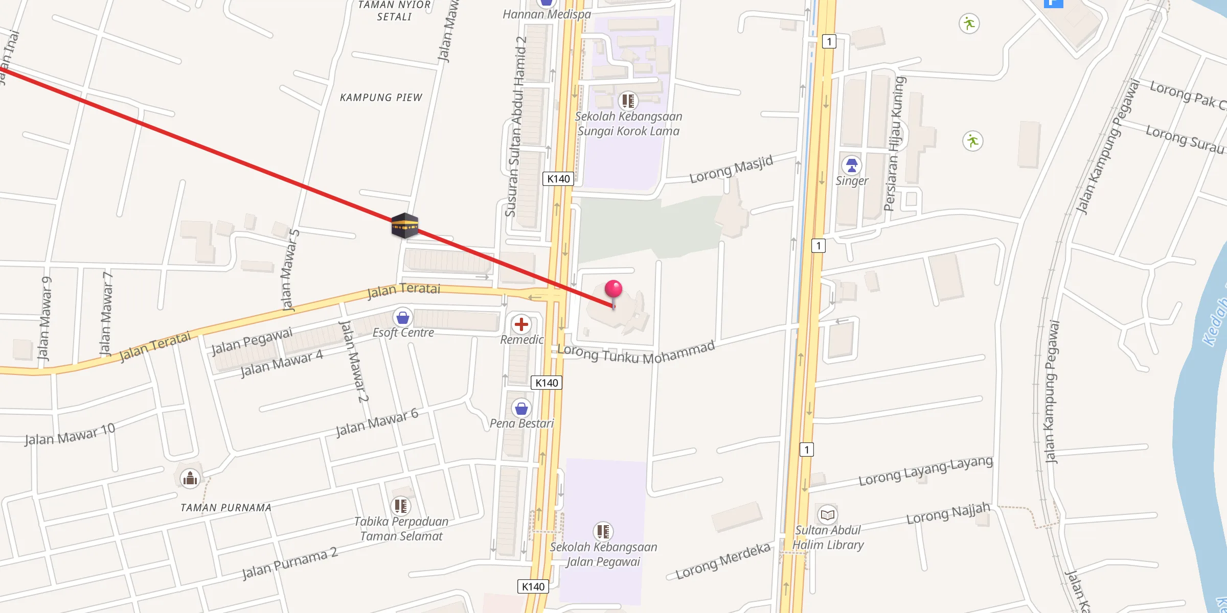 Carte de localisation : Masjid Al-Ghufran Akar Peluru