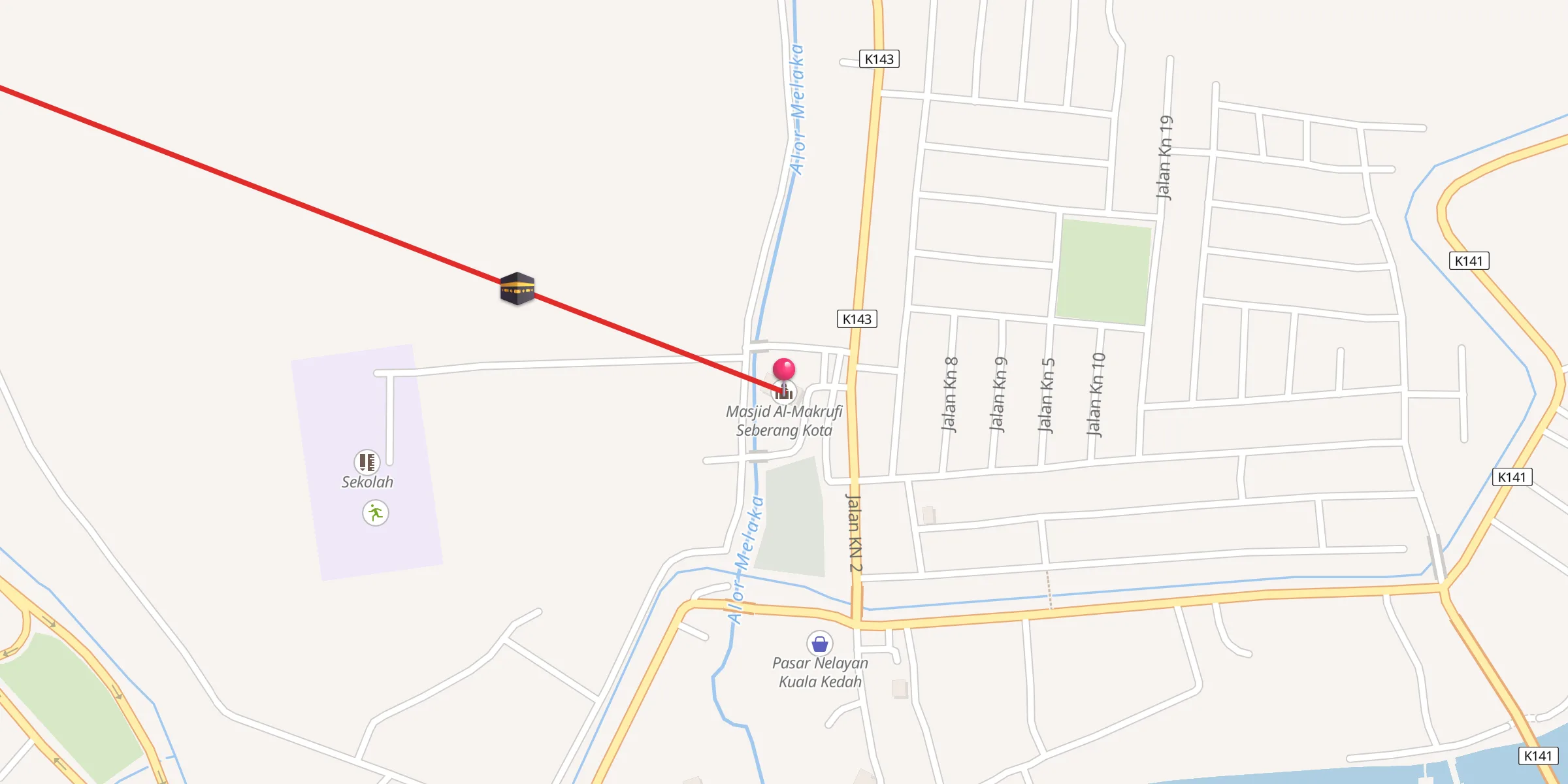 Carte de localisation : Masjid Al-Makrufi Seberang Kota