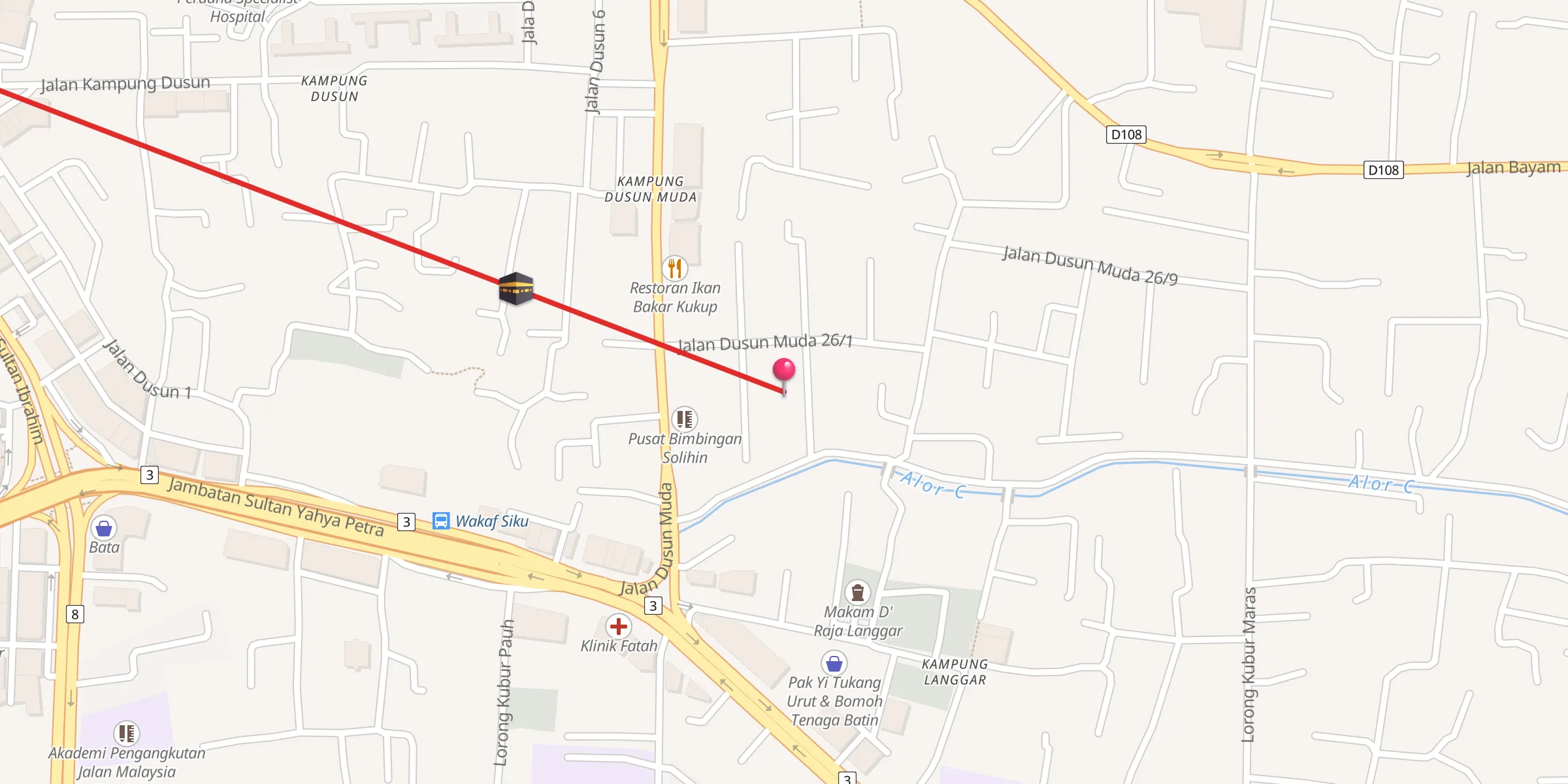 Carte de localisation : Masjid Al-Ihsan Dusun Muda