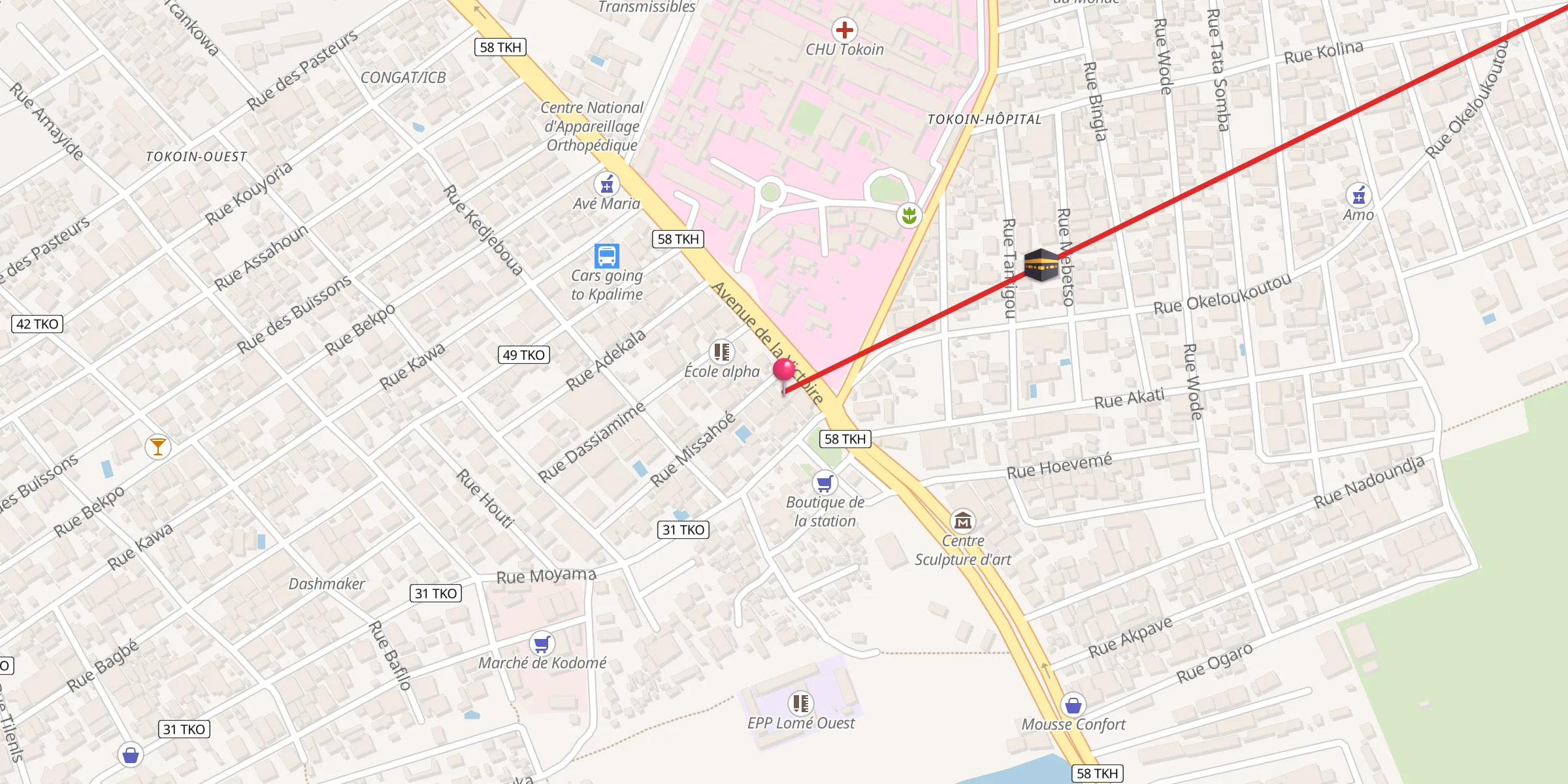 Carte de localisation : Mosquée Oluwa Sanum