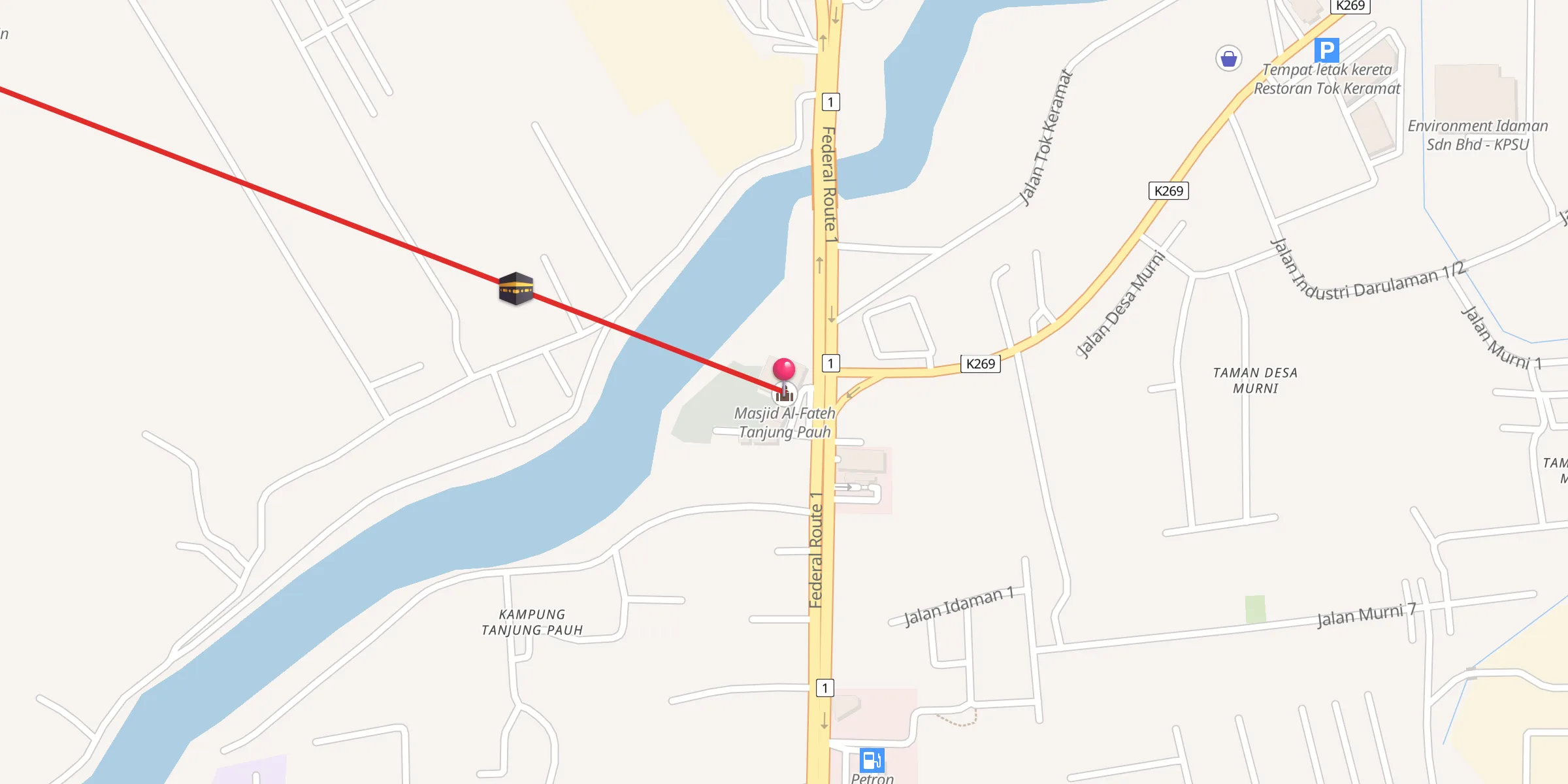 Carte de localisation : Masjid Al-Fateh Tanjung Pauh