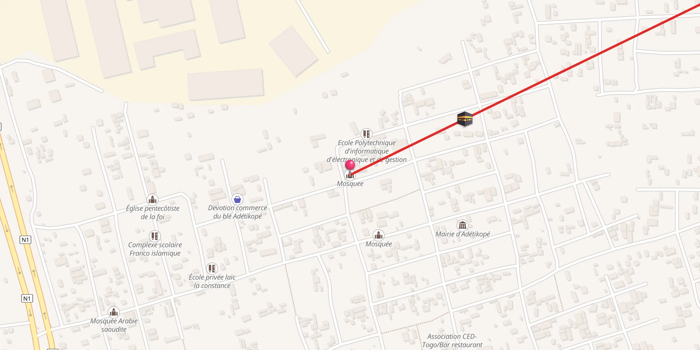 Carte de localisation : Mosquee