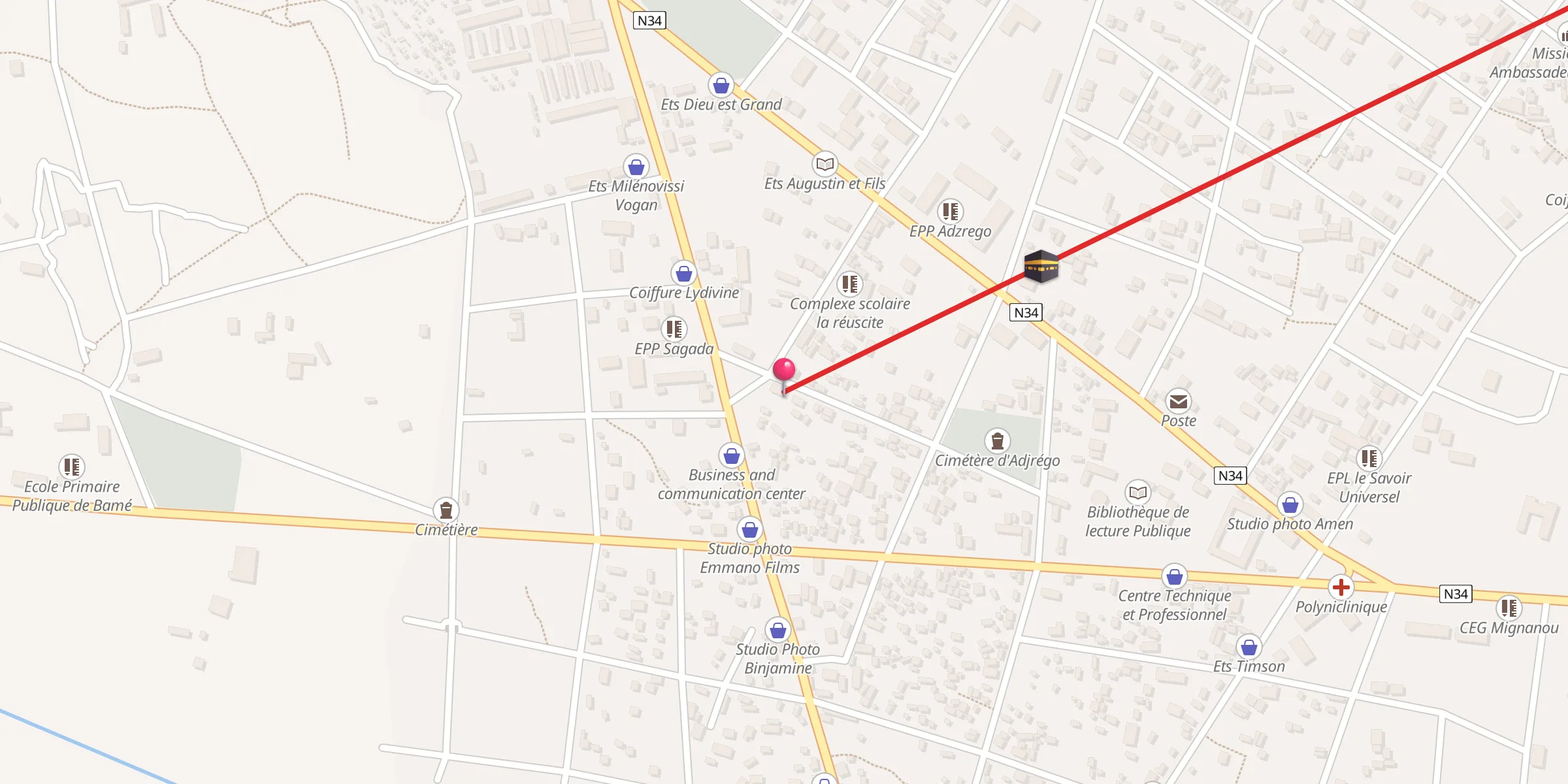 Carte de localisation : Tahir Mosquée 1