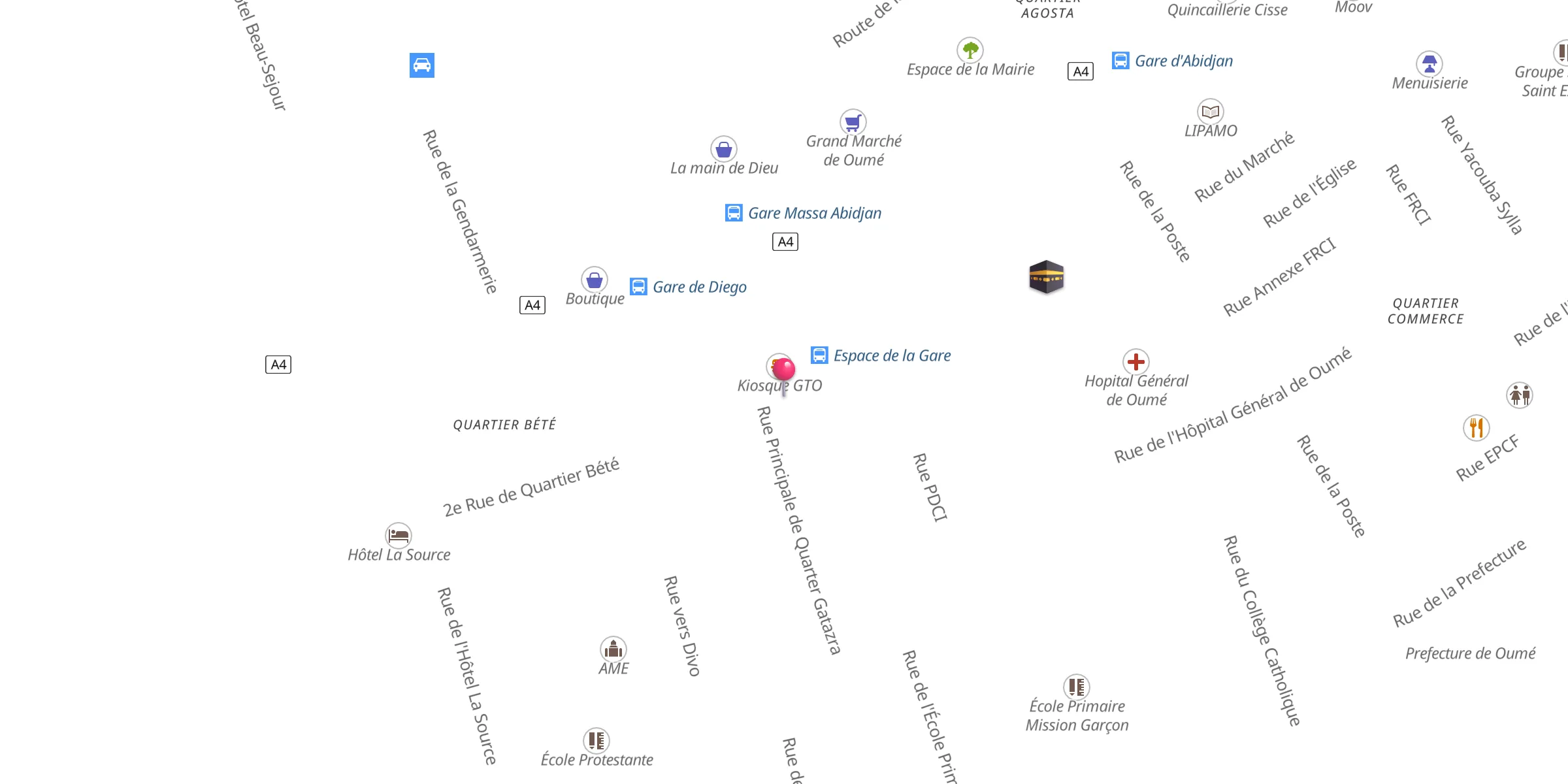 Carte de localisation : Mosquée GTO