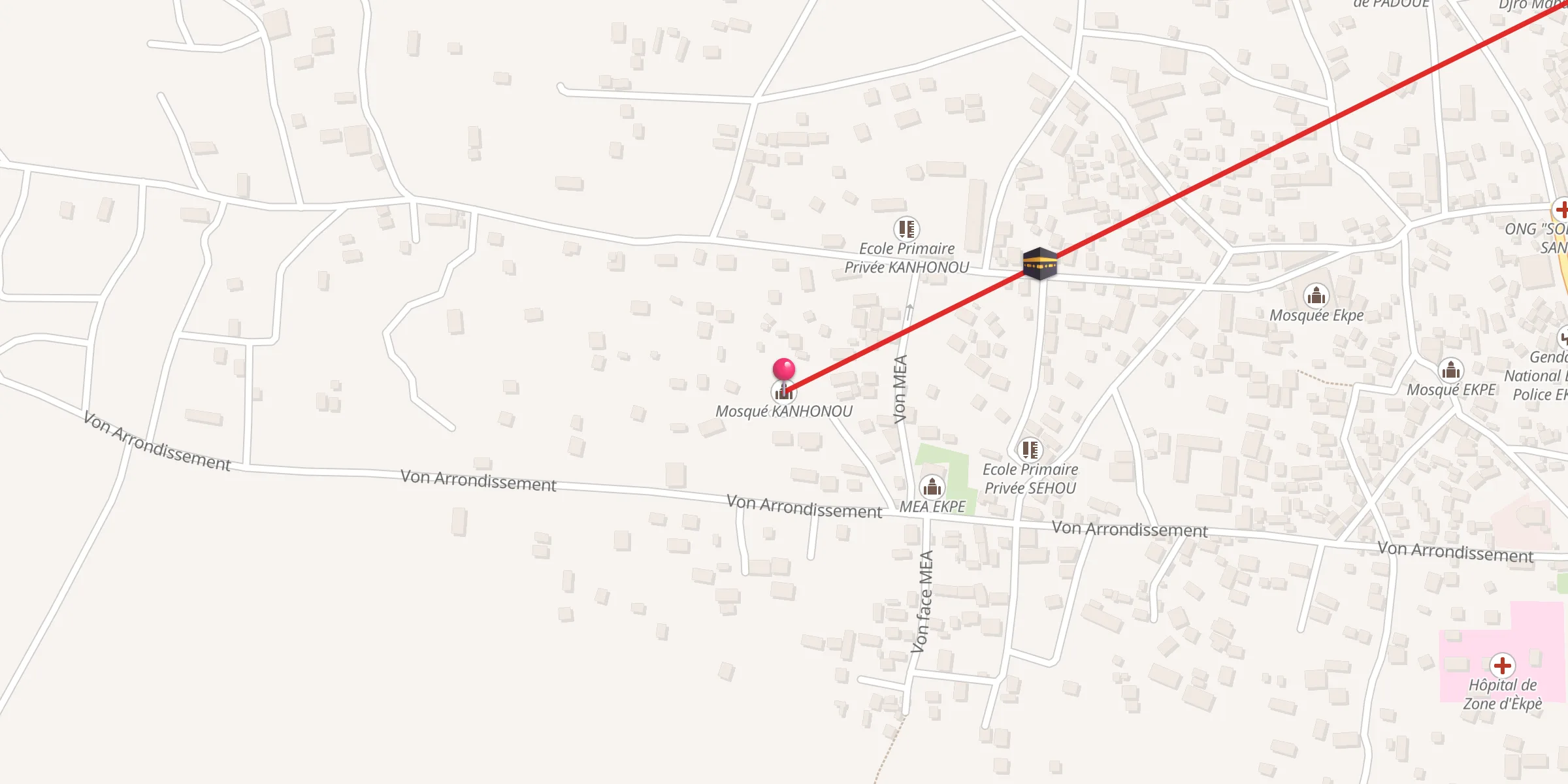 Carte de localisation : Mosqué KANHONOU