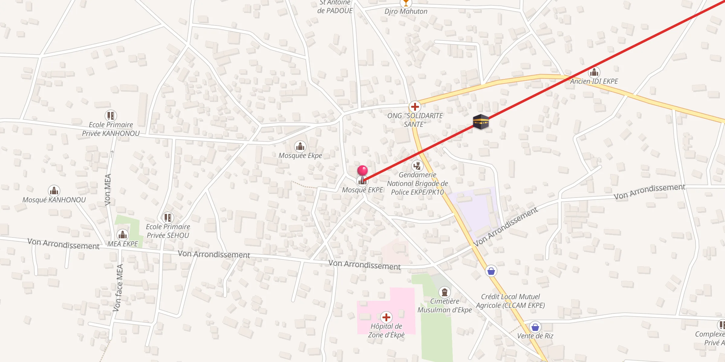 Carte de localisation : Mosqué EKPE