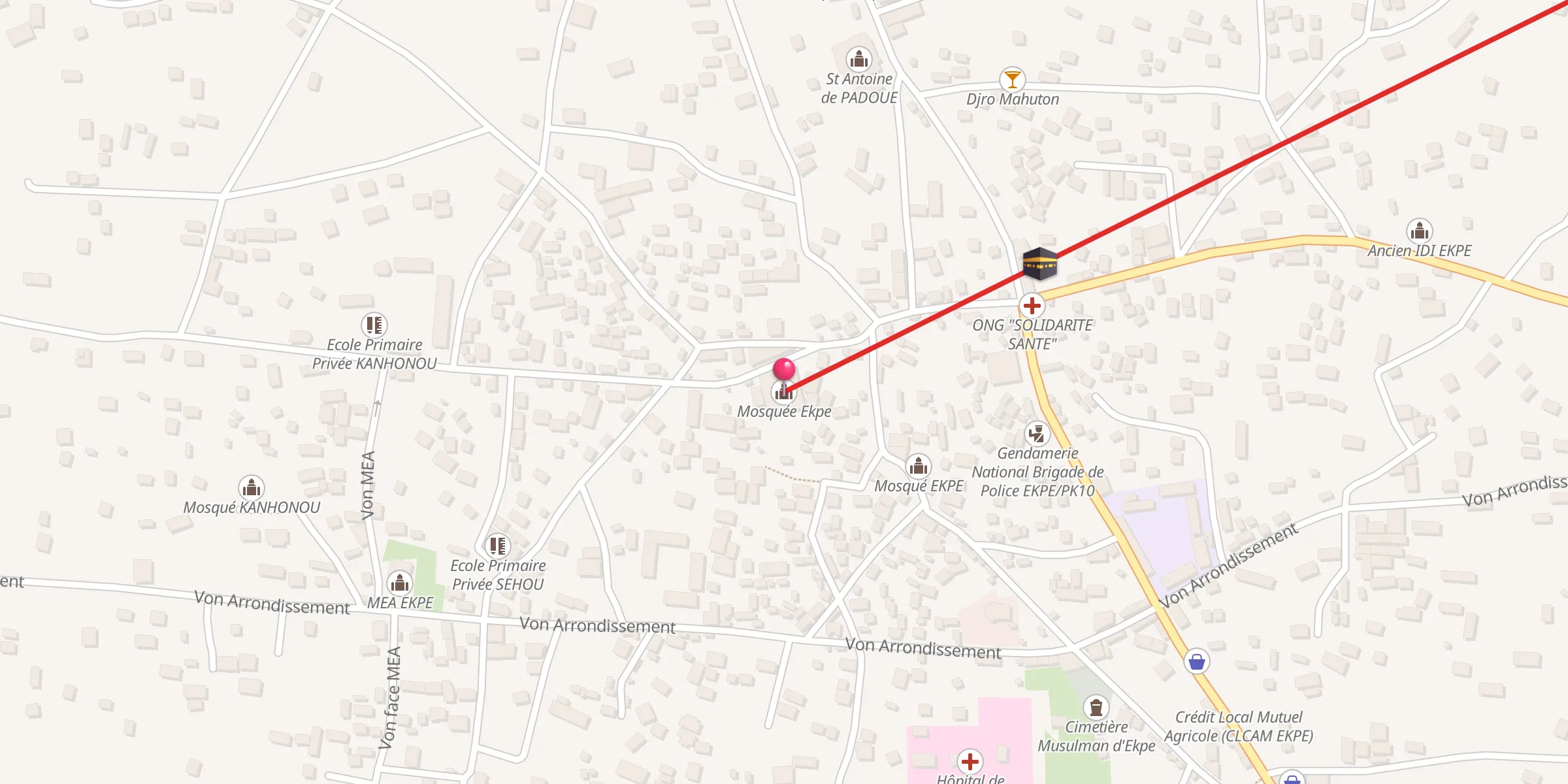 Carte de localisation : Mosquée Ekpe