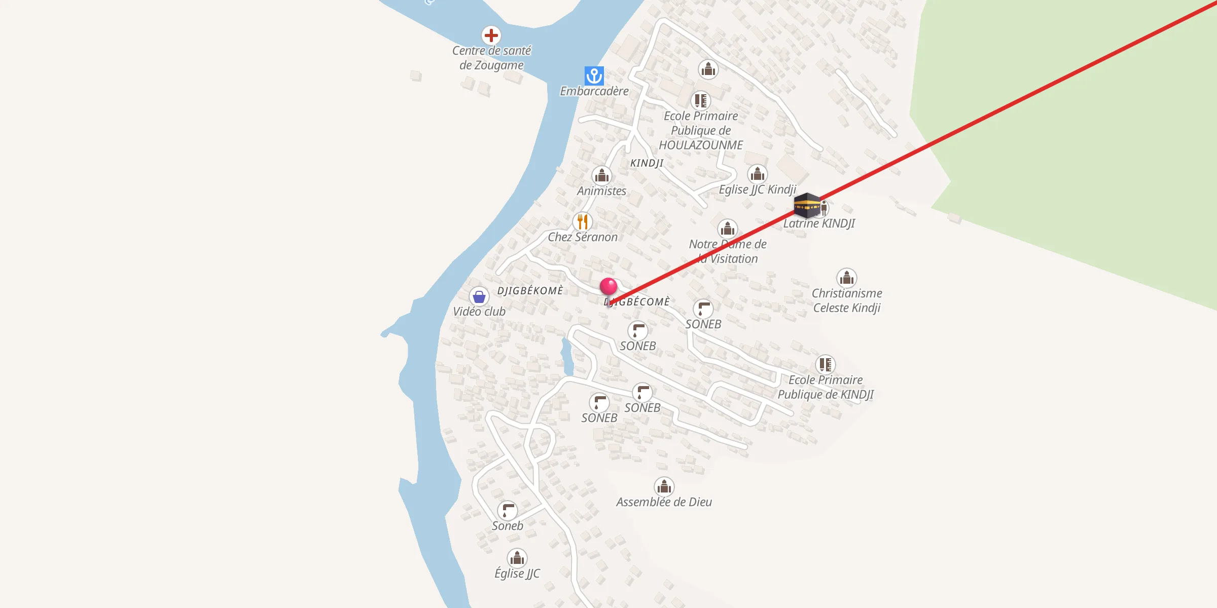 Carte de localisation : Mosqué de Djigbékomè